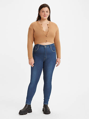 리바이스 Levi Mile High Super Skinny Womens Jeans,Toronto Tears - Medium Wash