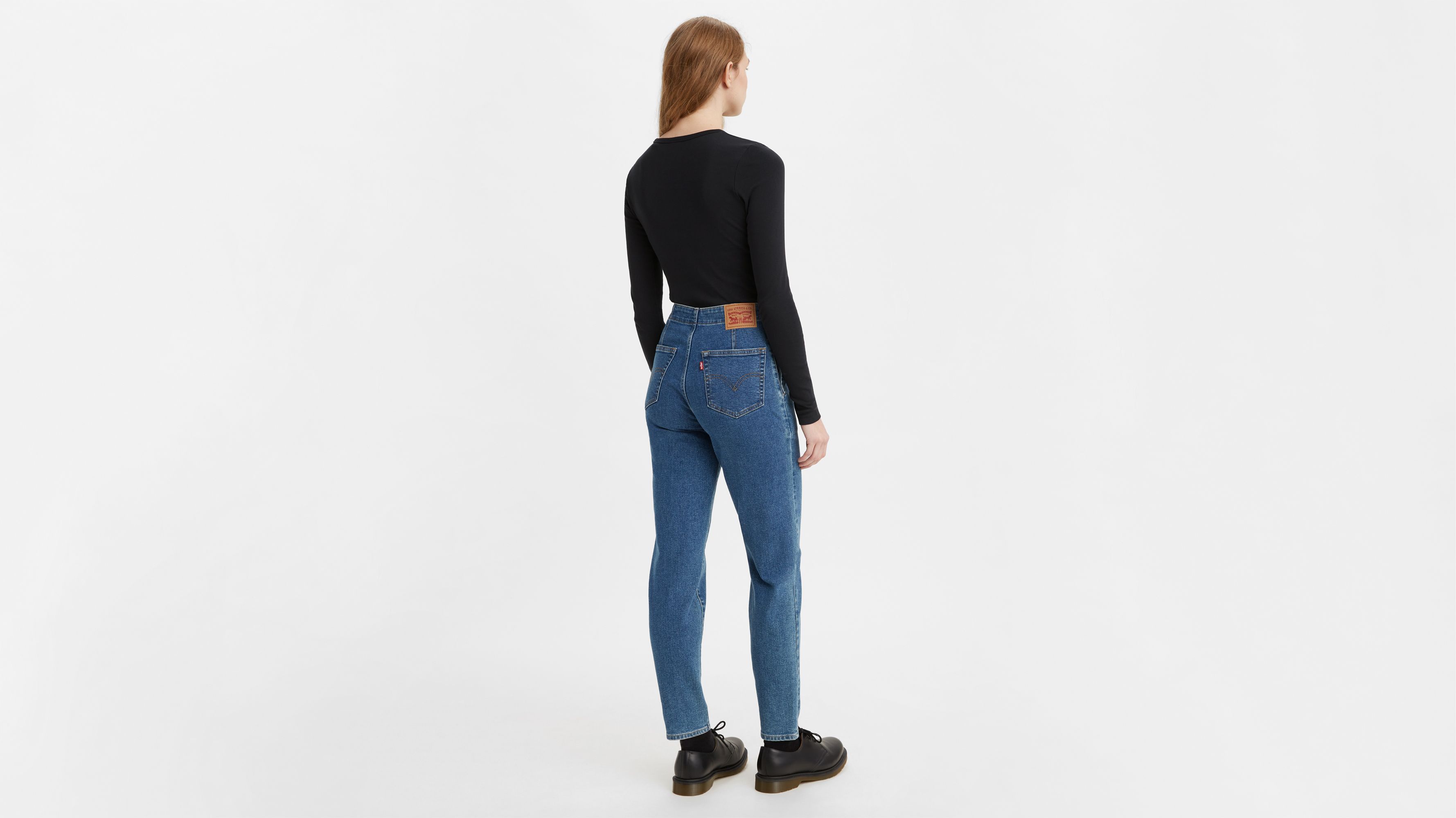 High Waisted Taper Women's Jeans - Dark Wash