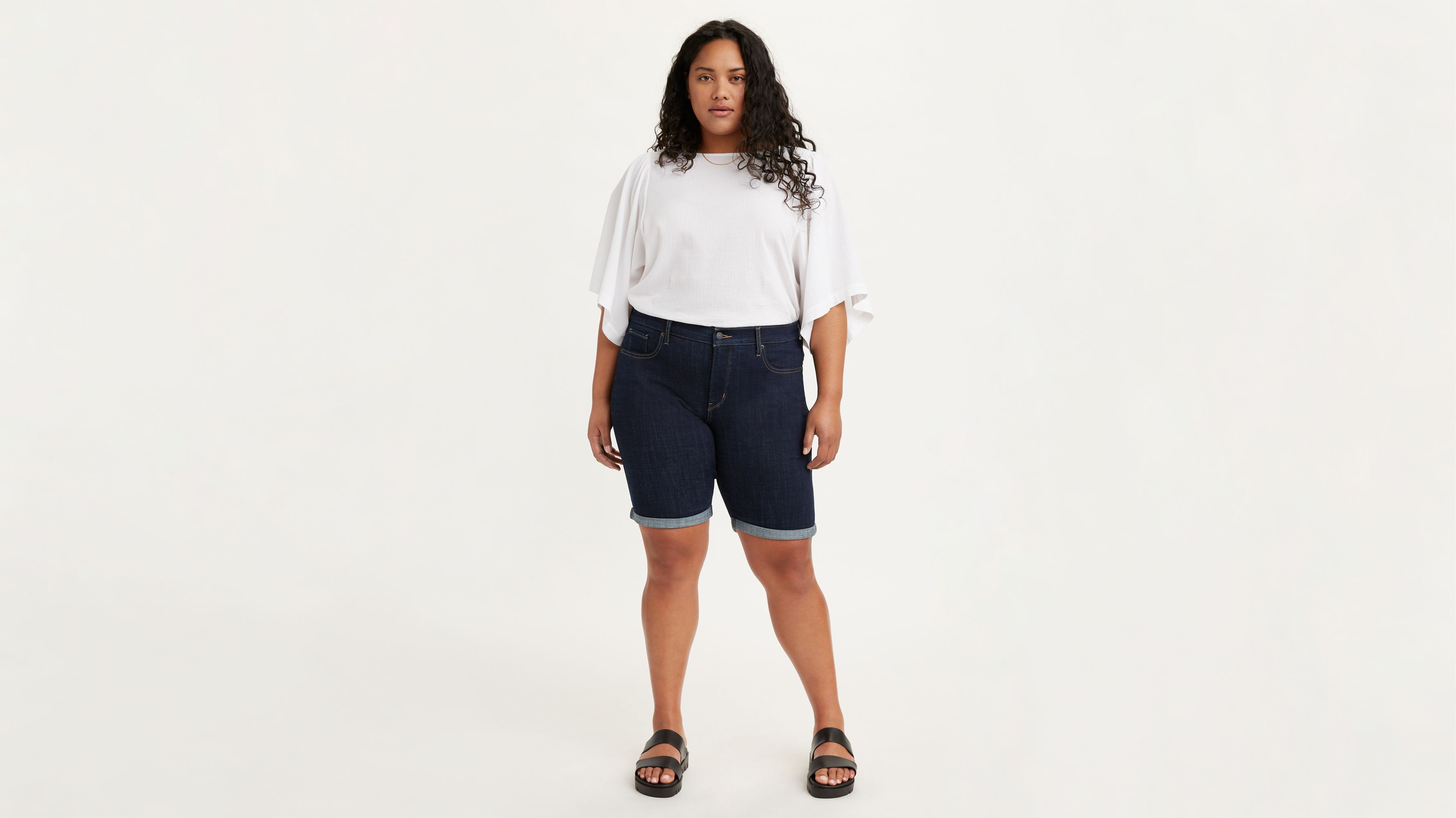 Plus size bermuda shorts on sale walmart