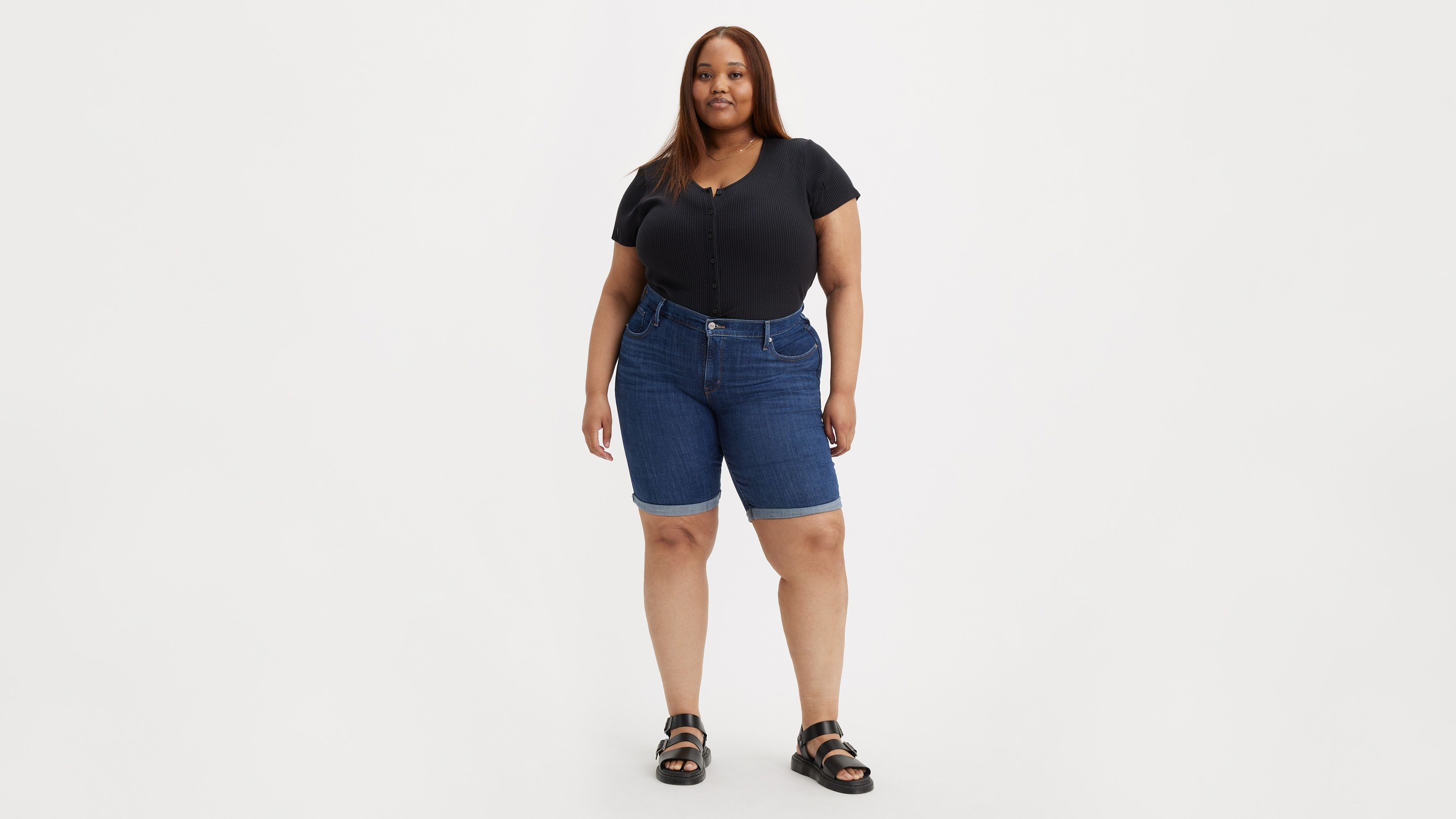 Plus size pull on bermuda shorts sale