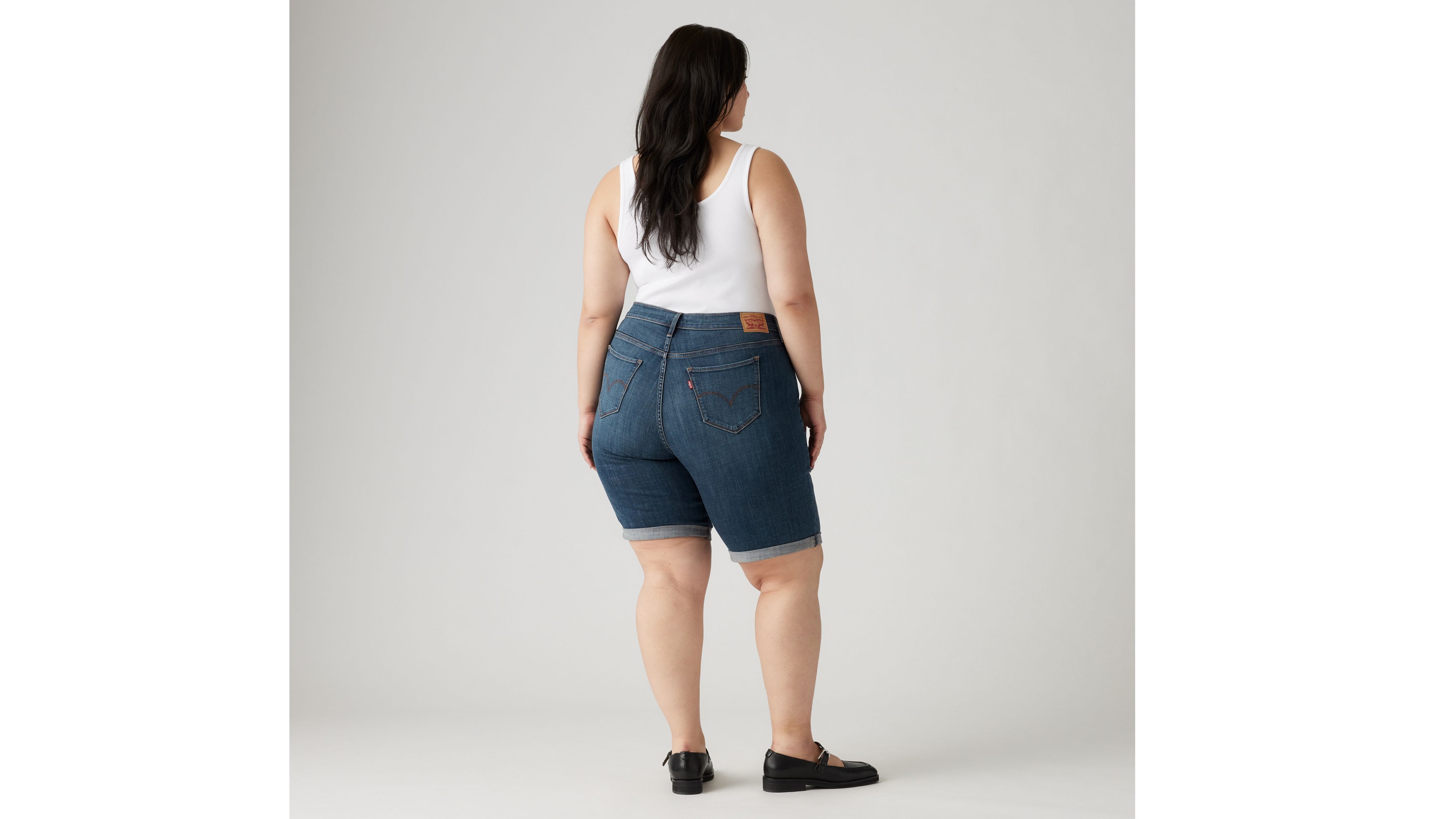 Classic Bermuda Women's Shorts (plus Size) - Dark Wash