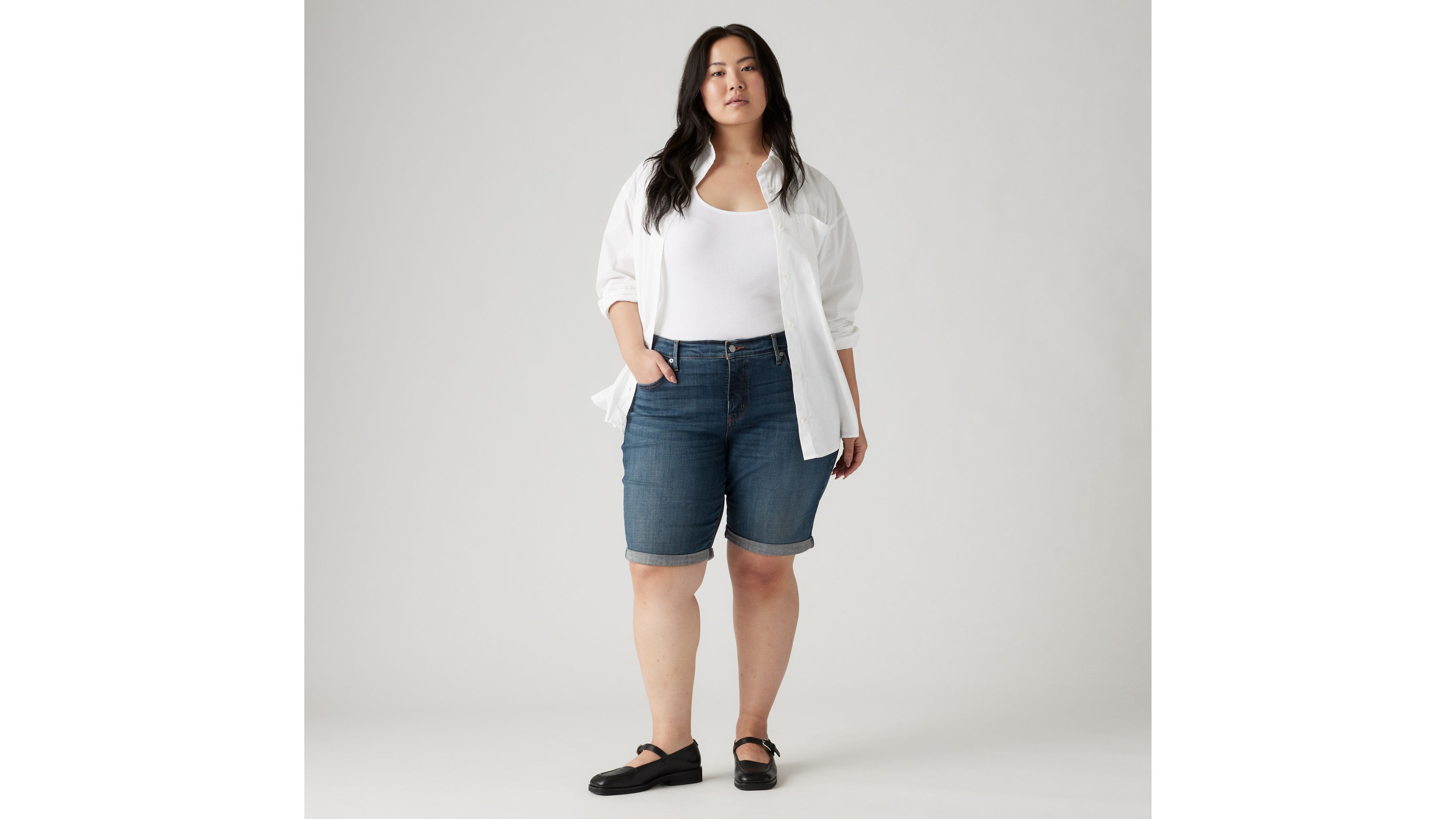 Shaping Bermuda (plus Size) - Dark Wash