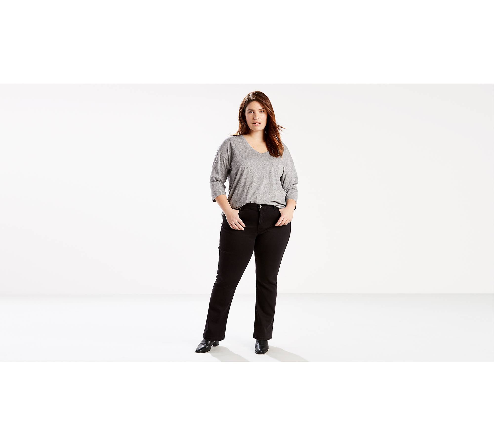 Woman Within Women's Plus Size Flex-Fit Pull-On Straight-Leg Jean Jeans -  36 W, Black at  Women's Jeans store