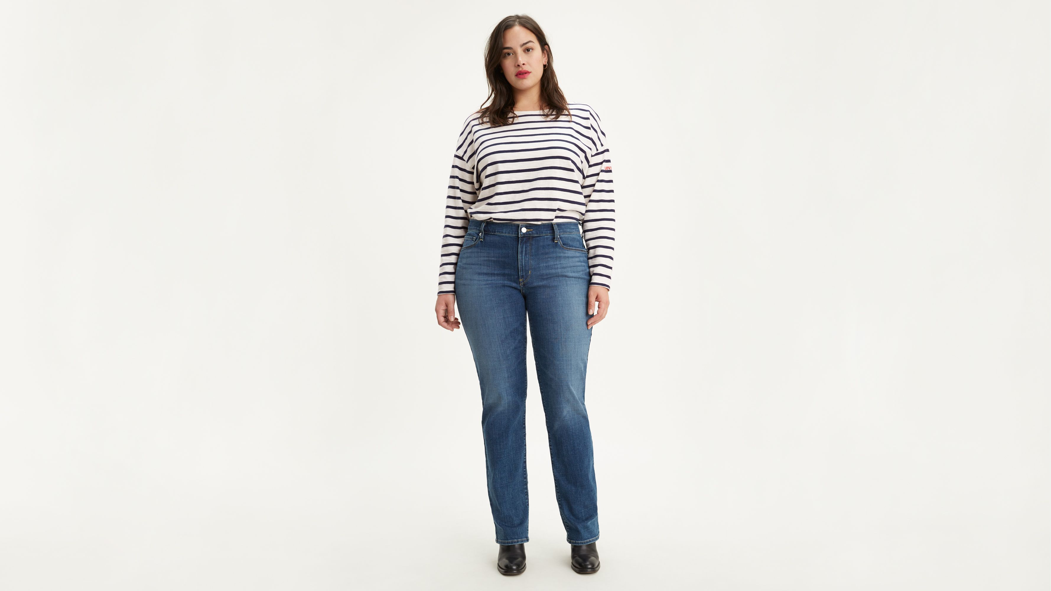 414 Classic Straight Women's Jeans (plus Size) - Dark Wash | Levi's® US