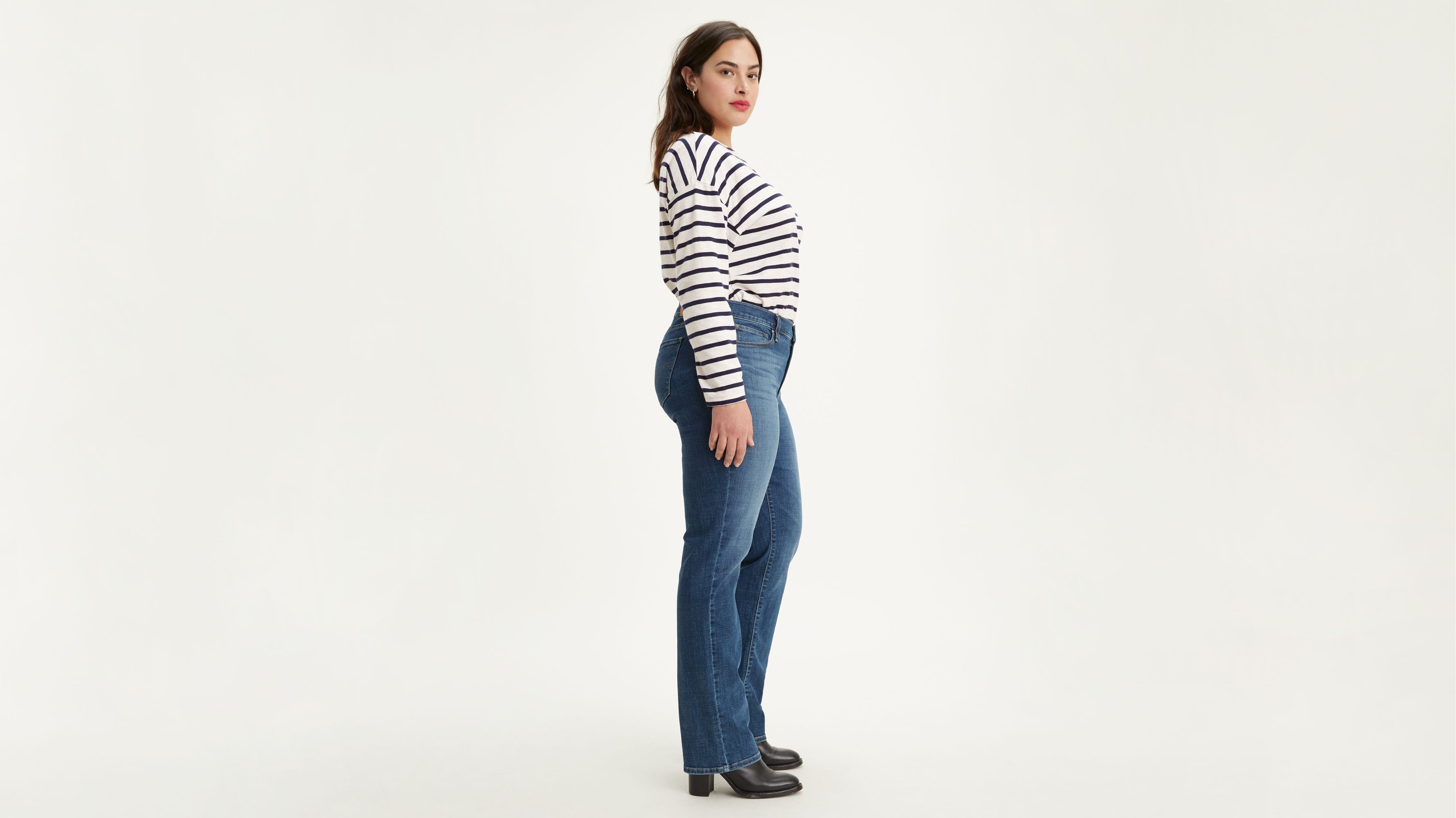 414 Classic Straight Women's Jeans (plus Size) - Dark Wash | Levi's® US