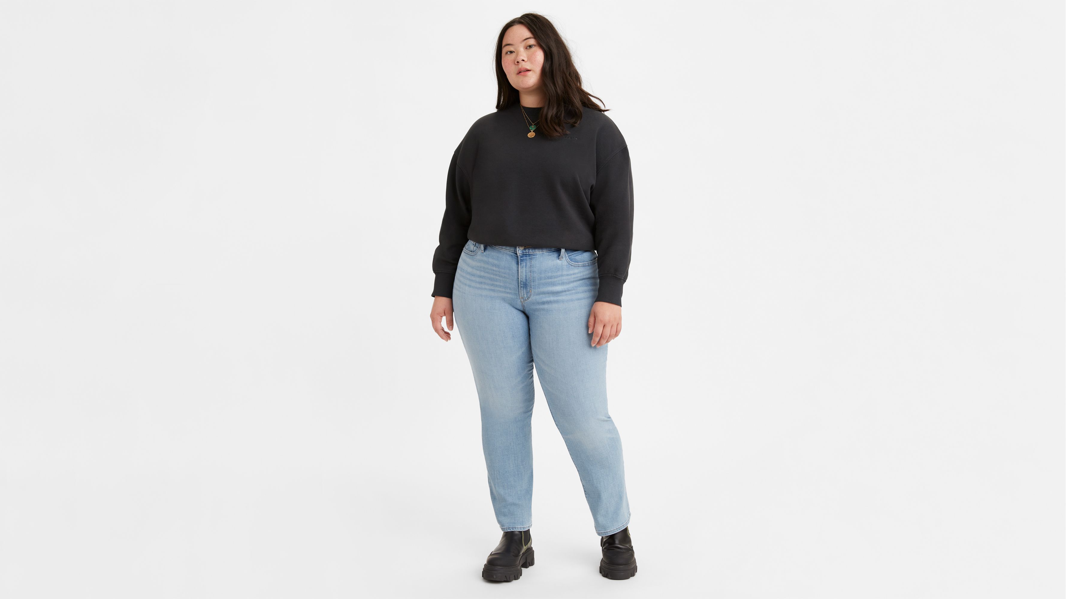 414 Classic Straight Women's Jeans (plus Size) Light Wash Levi's® US