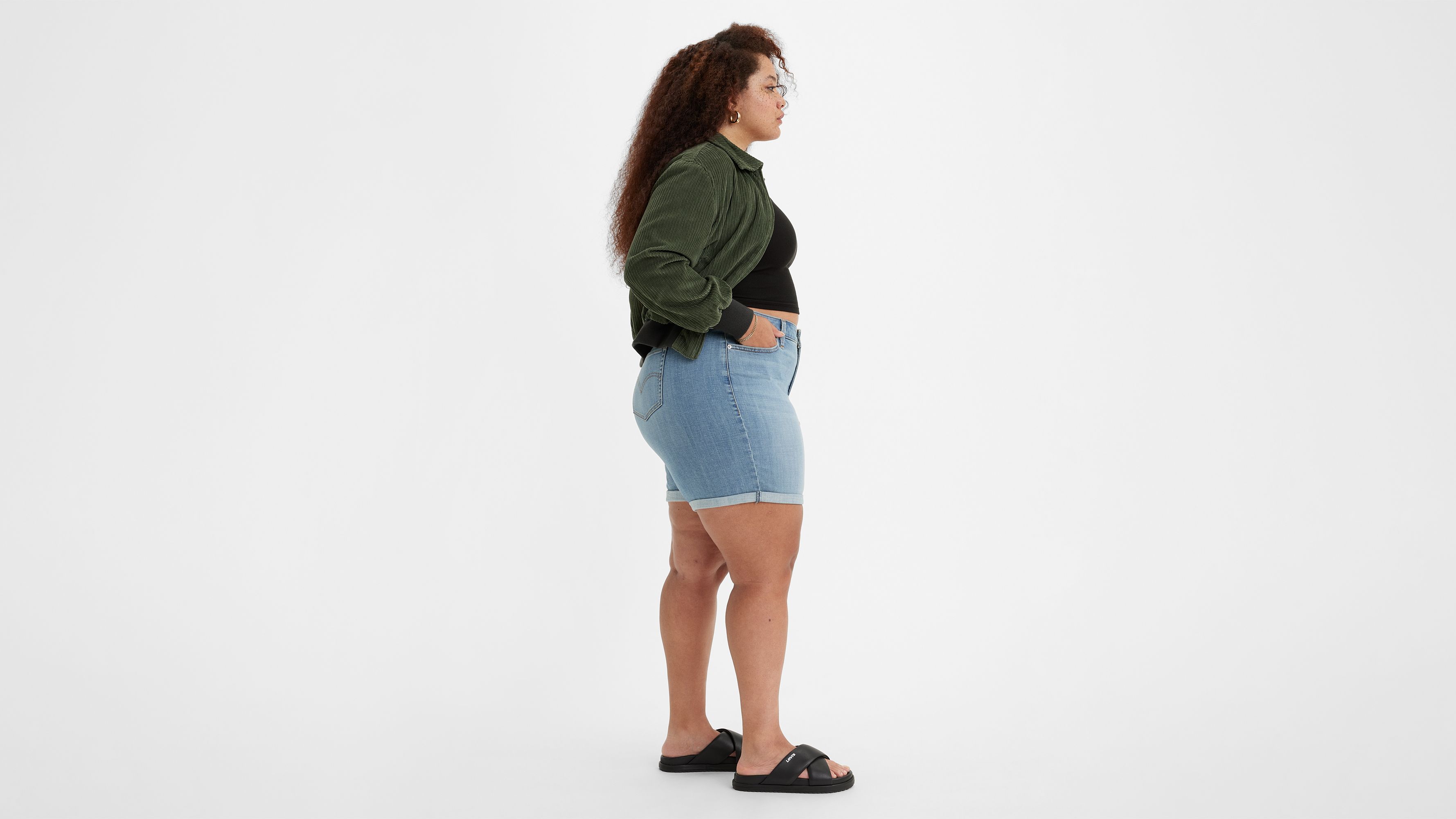 Mid Length Women's Shorts (Plus Size) 2