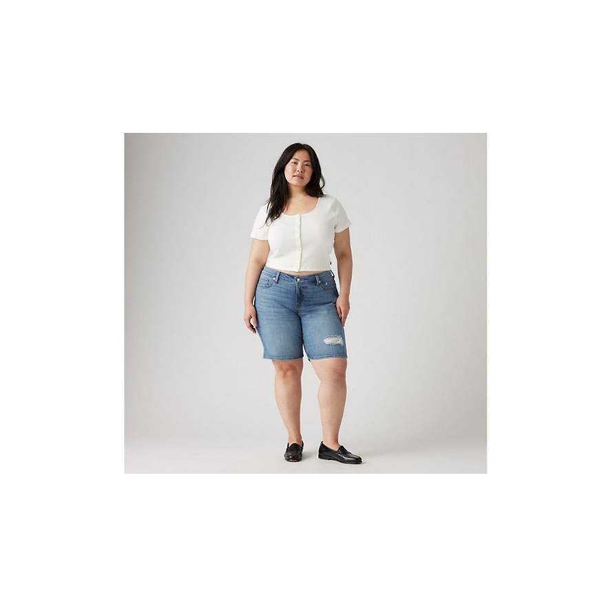 Mid Length Women's Shorts (Plus Size) 1