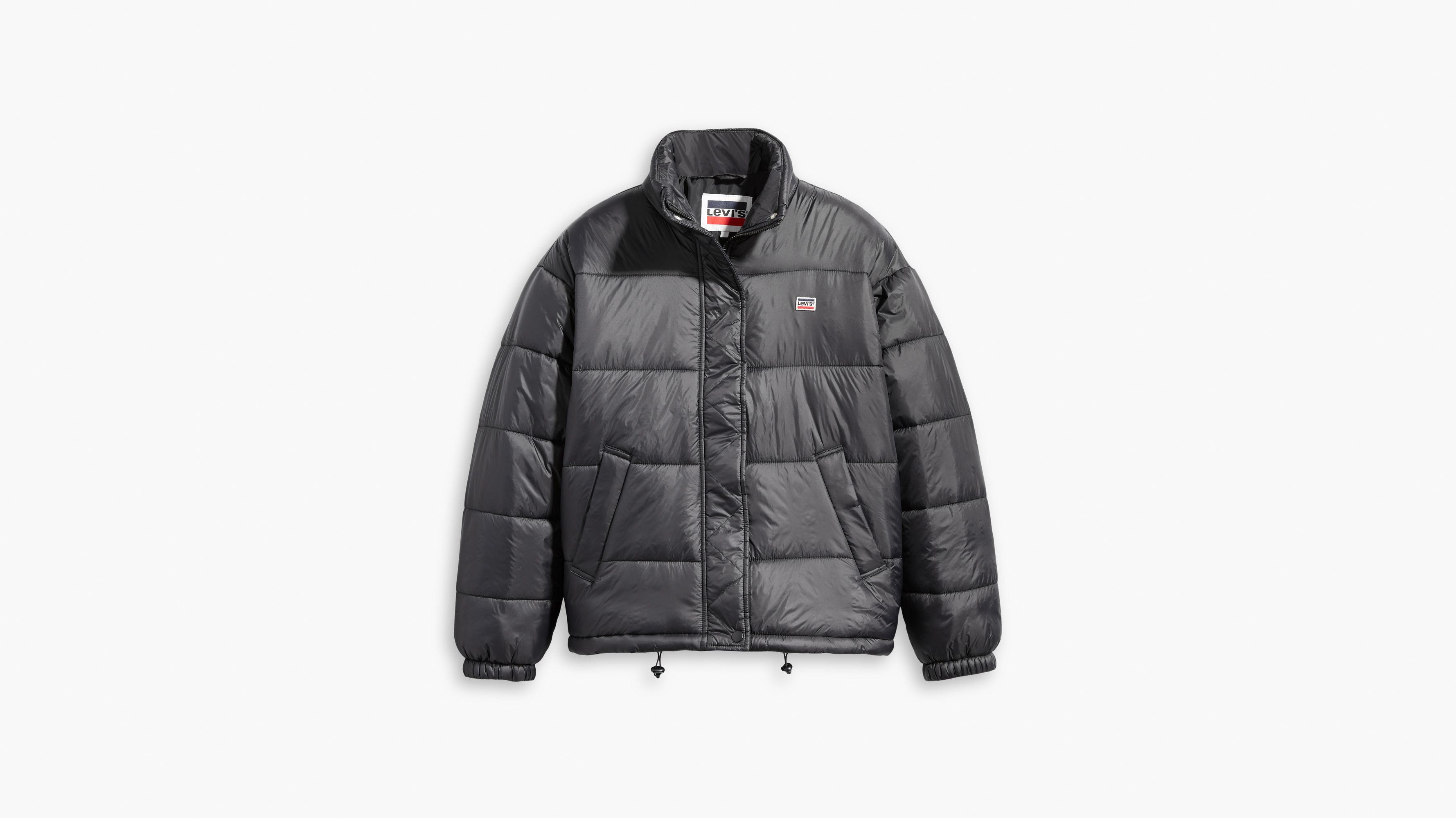 black short padded jacket