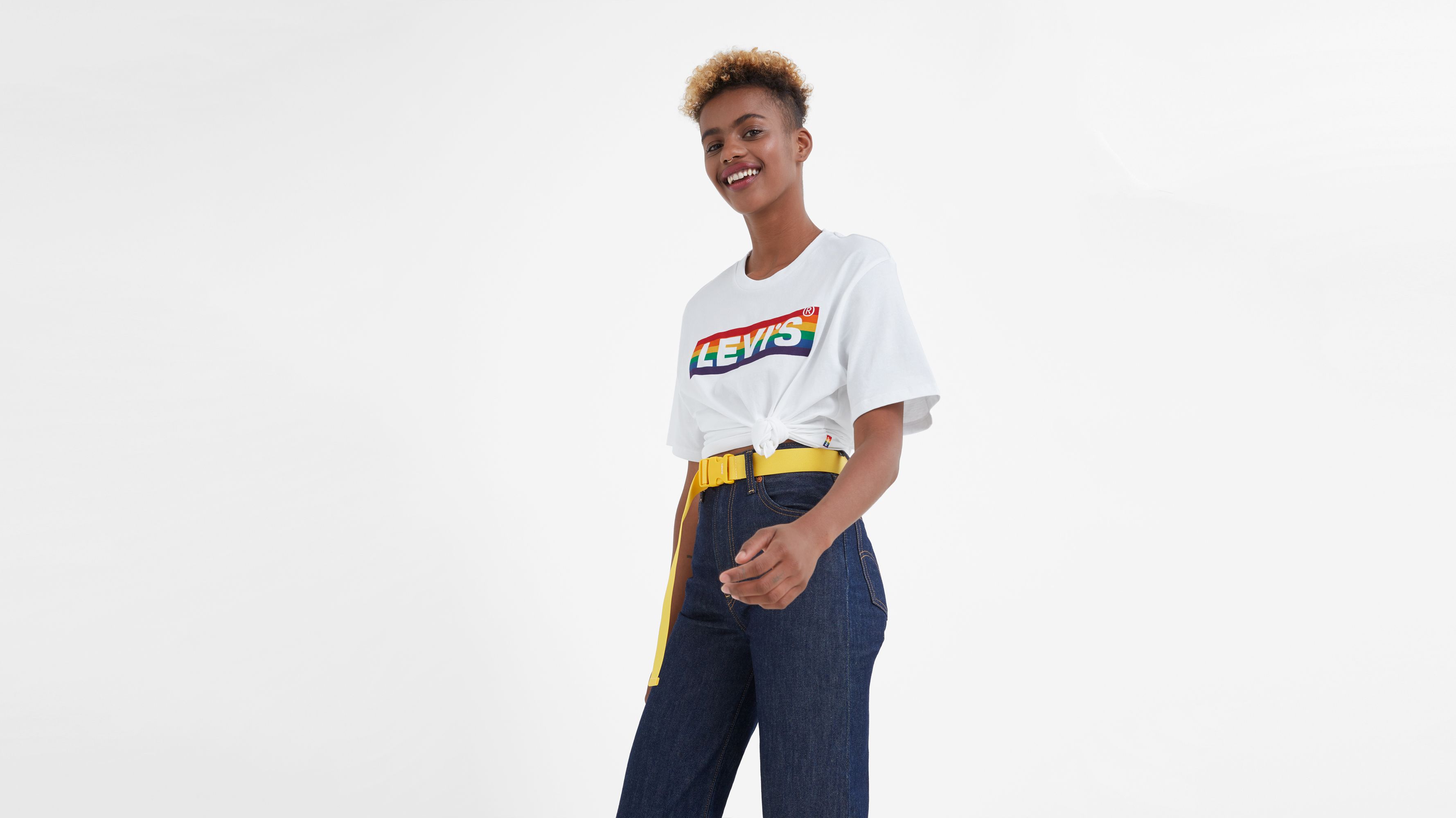 levi rainbow t shirt