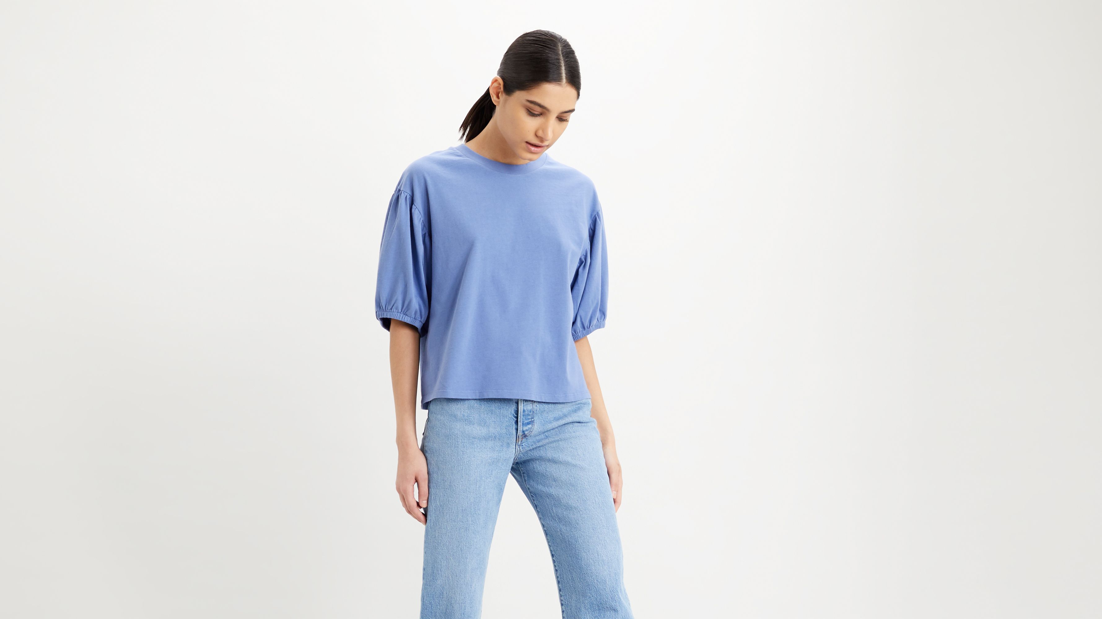 women's fitted levi denim shirt