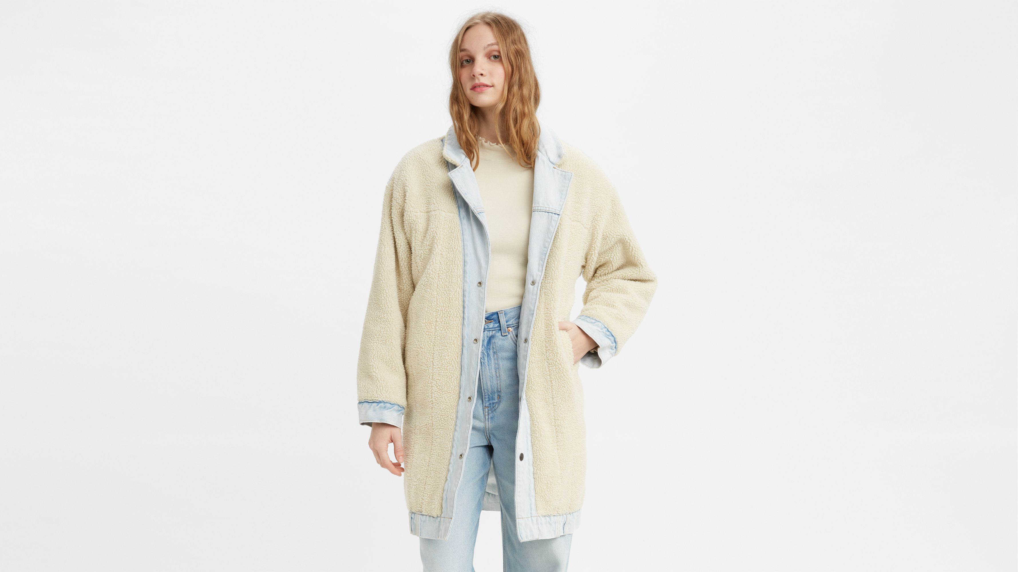 Reversible Sherpa Coat - Medium Wash | Levi's® US