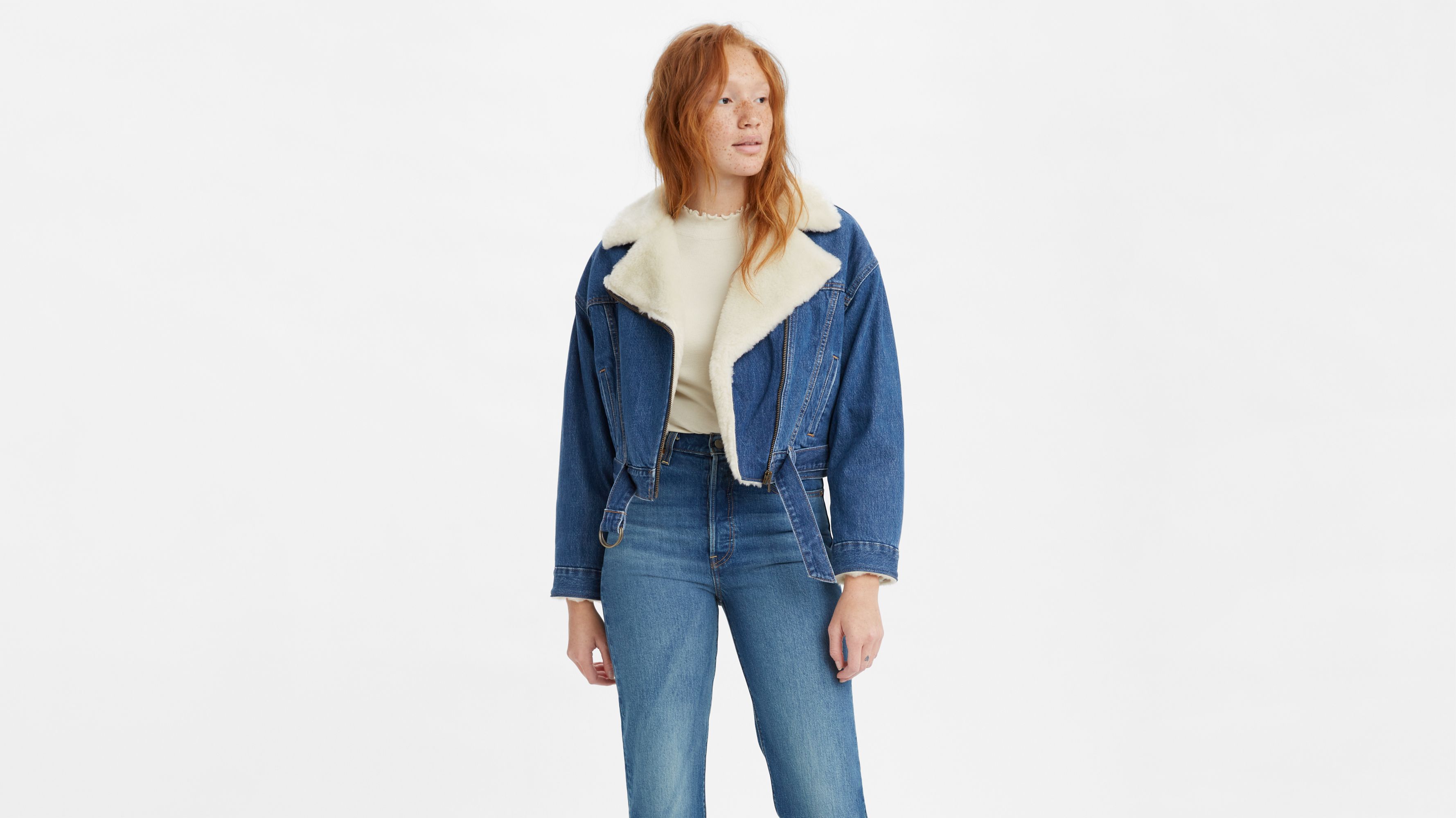 levi's bomber jacket blue