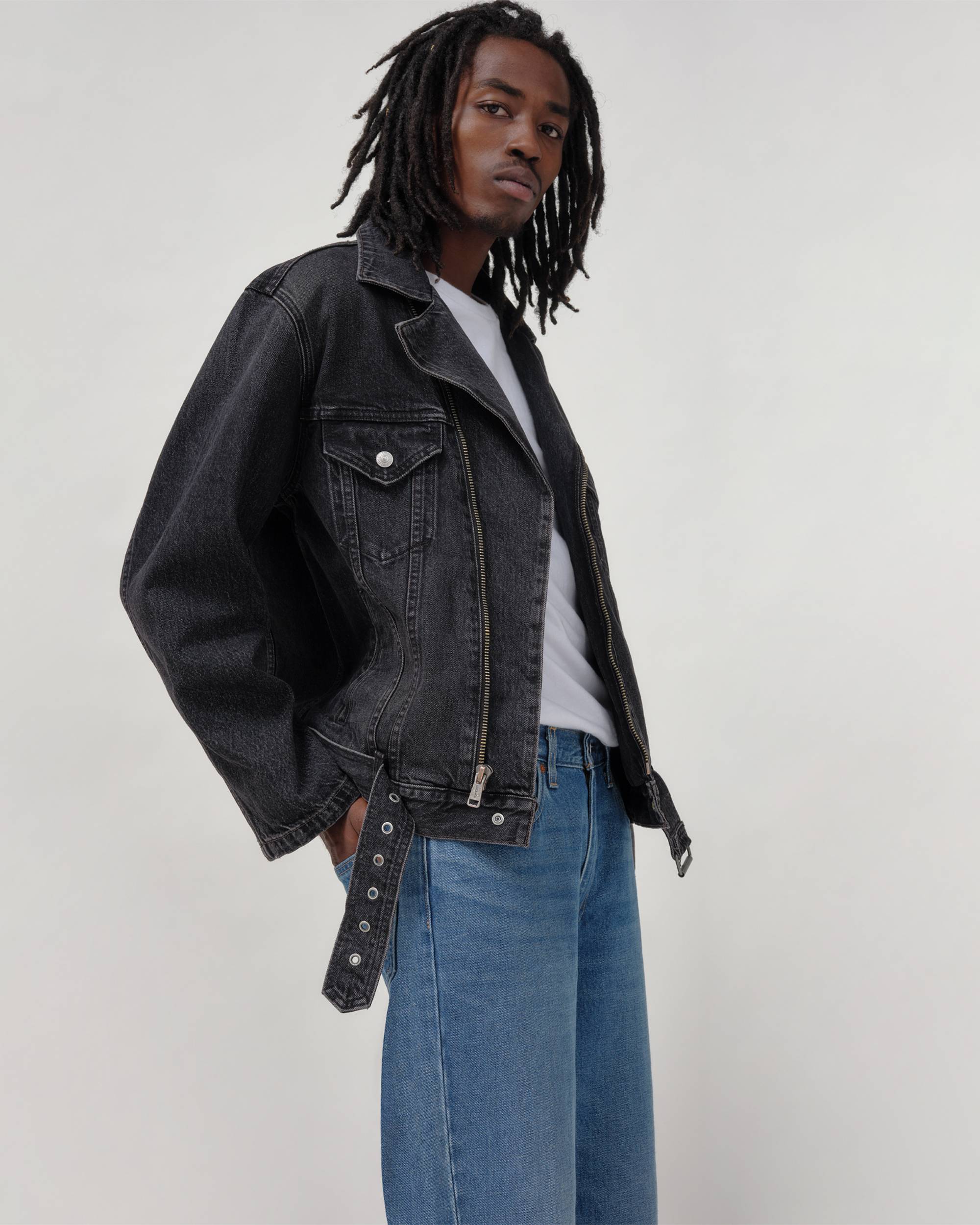 Moto Trucker Jacket - Grey | Levi's® US Moto Trucker Jacket - Grey | Levi's® US