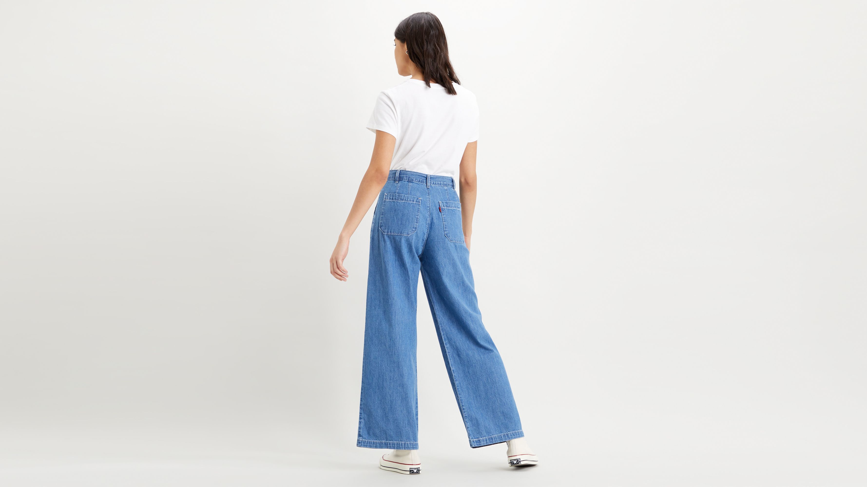 Pleated Wide Leg Trouser - Medium Wash | Levi's® US