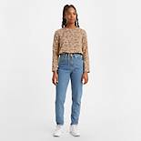 High Waisted Taper Jeans 1