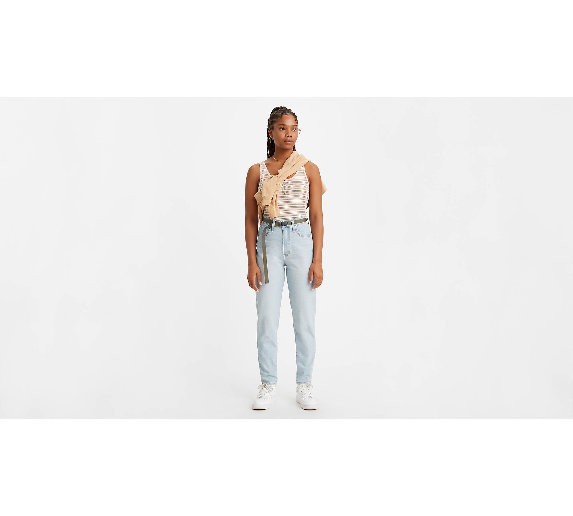 High Waisted Taper Jeans - Super Light Wash