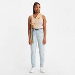 High Waisted Taper Jeans 1