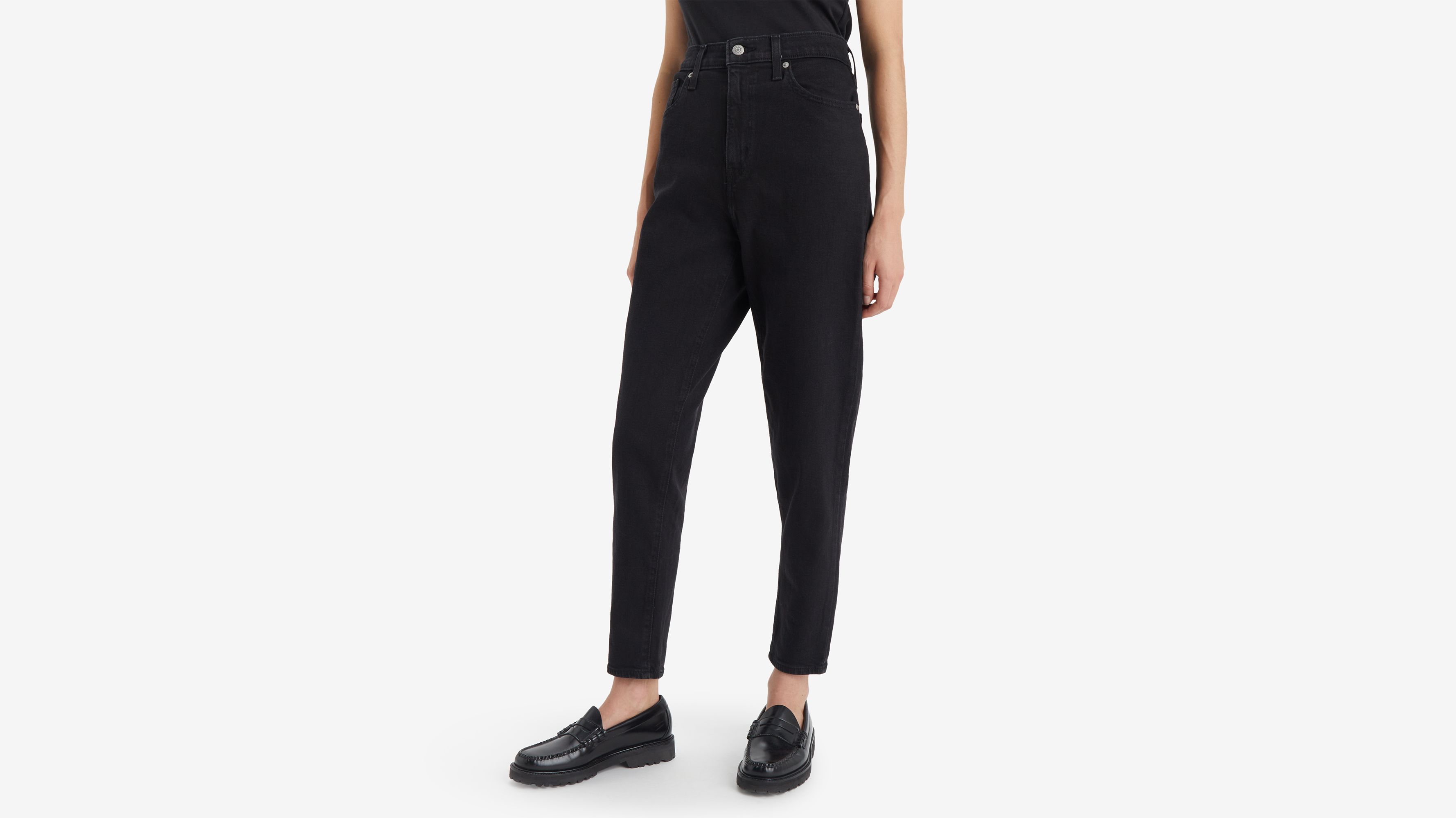 Black levis high waisted mom jeans online