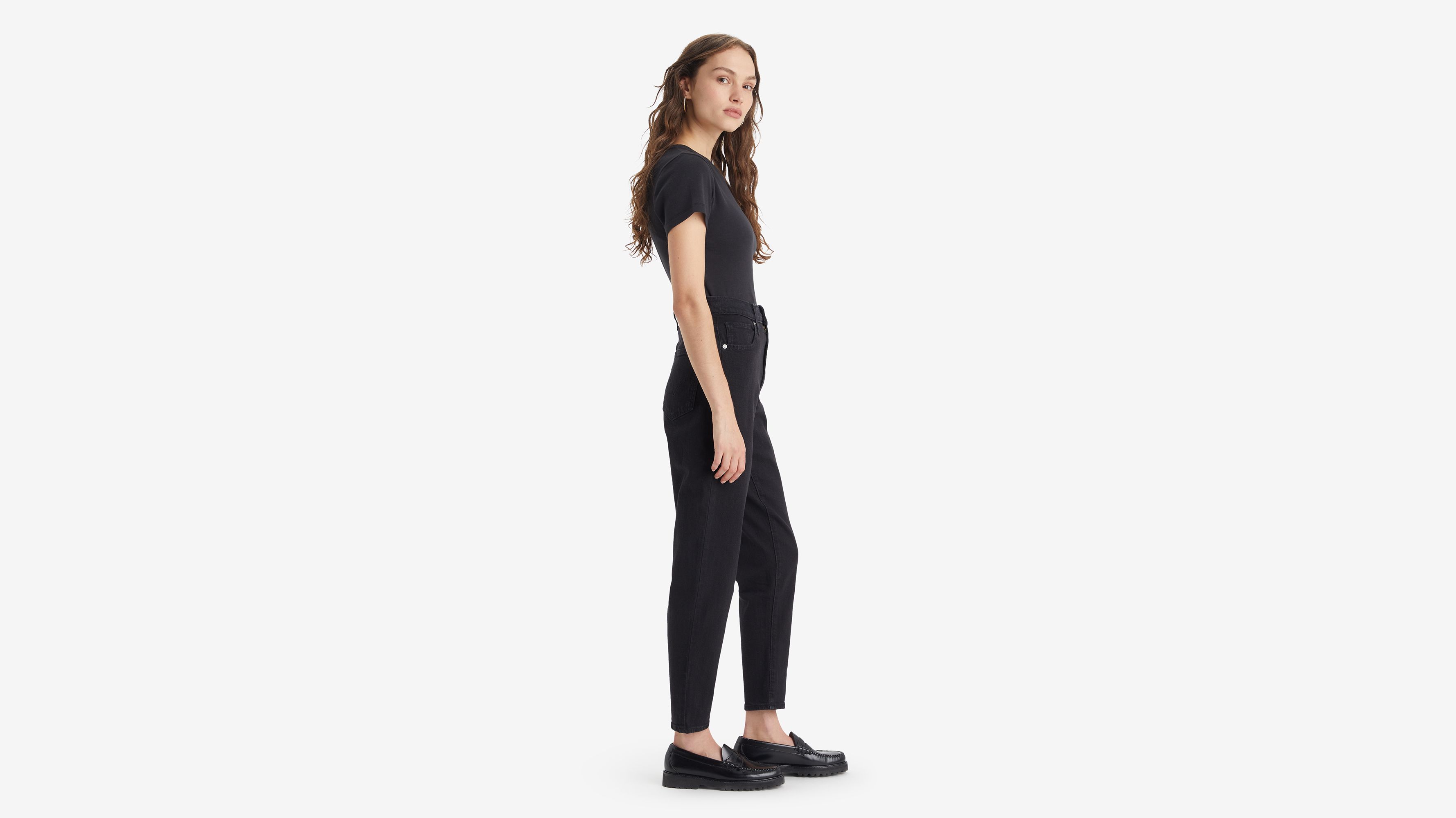 Levi's® HIGH WAISTED MOM - Jeans Tapered Fit - flash back/black