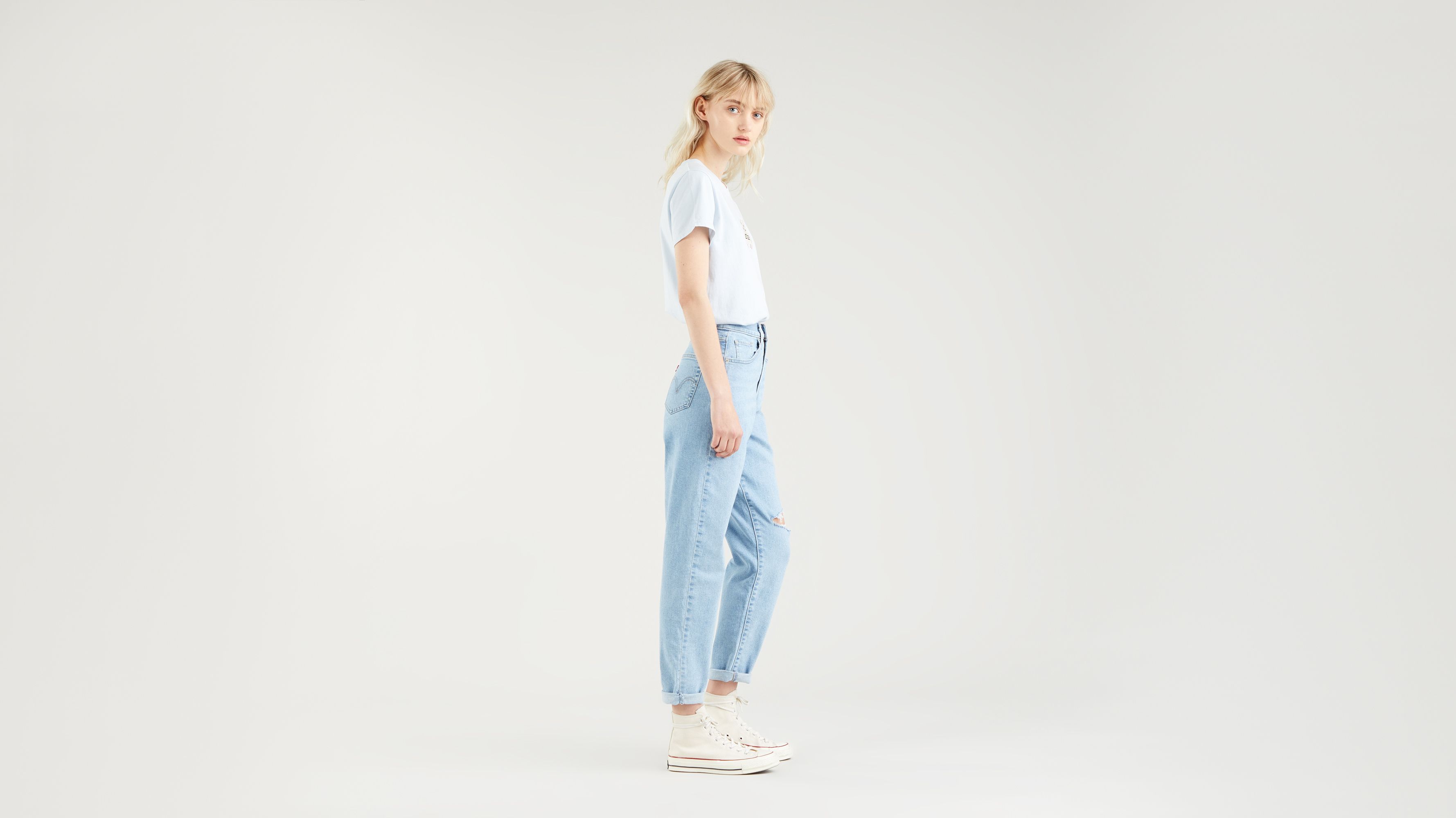 High Waisted Tapered Mom Jeans 2