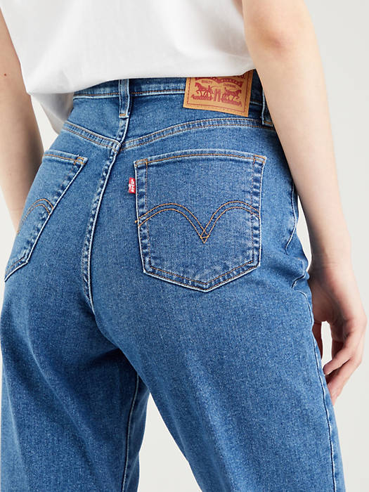 High Waisted Tapered Mom Jeans - Blue | Levi's® SI