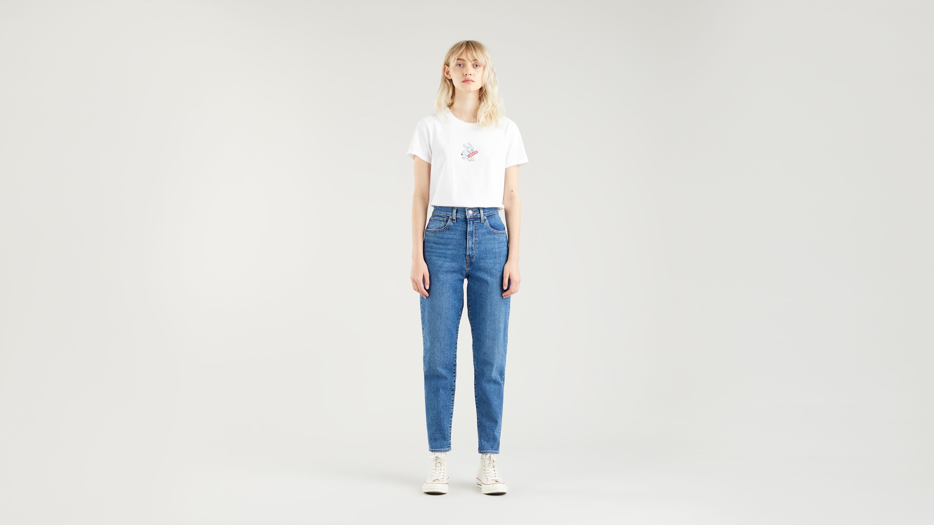 High Waisted Tapered Mom Jeans - Blue | Levi's® GB