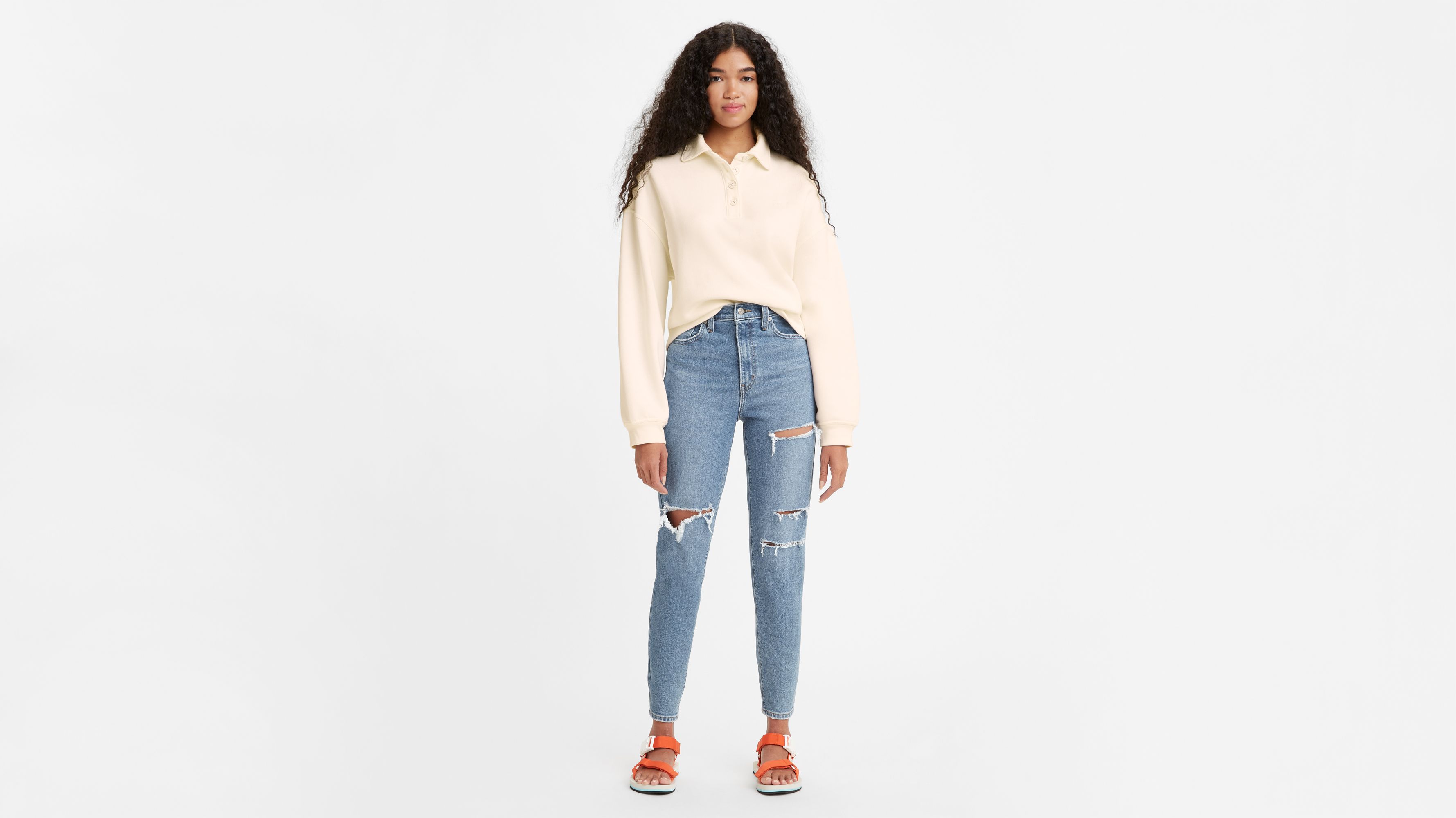 Levi's High Waist Taper Mom jeans, beige