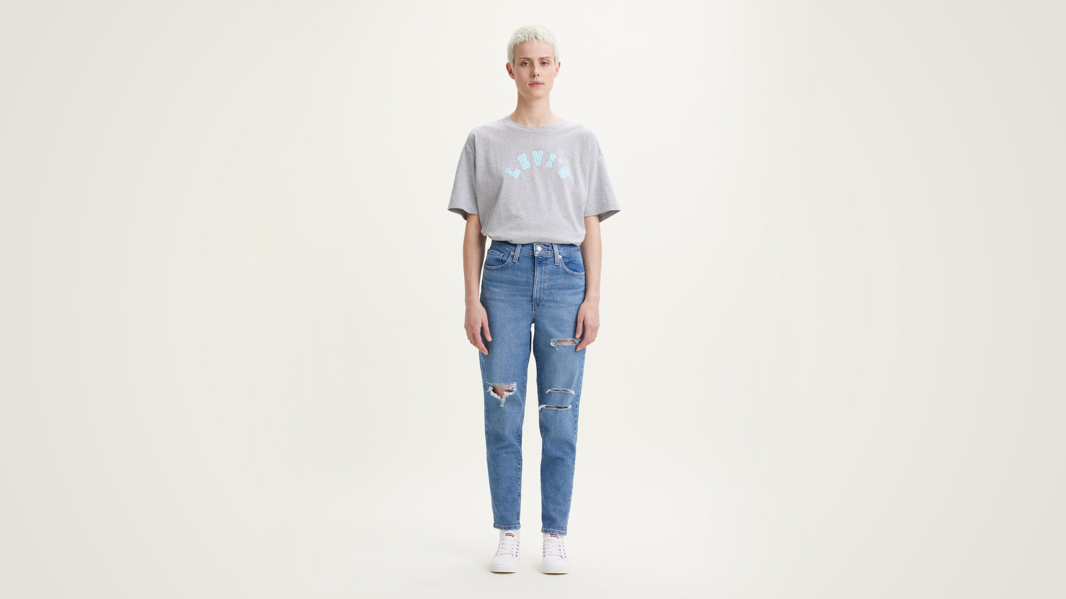 Jeans Hoge taille jeans blauw casual uitstraling Mode Spijkerbroeken Hoge taille 