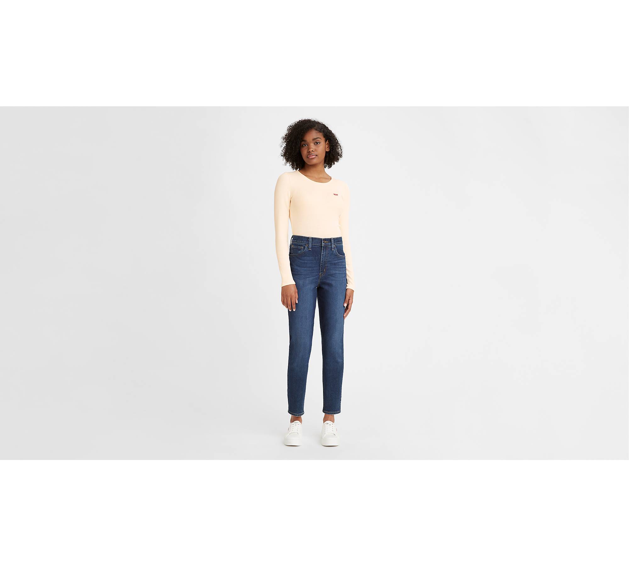 Levi's high waisted taper jean in midwash blue
