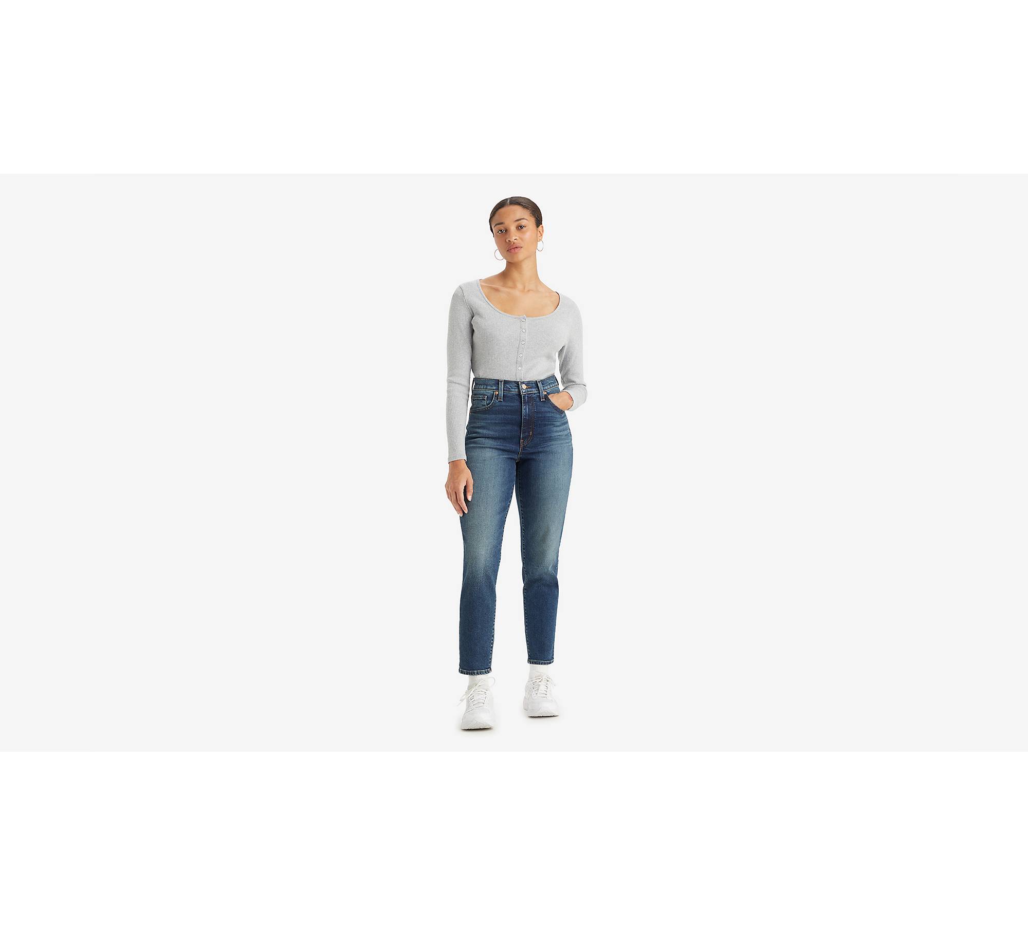 Mom-jeans met hoge taille 1