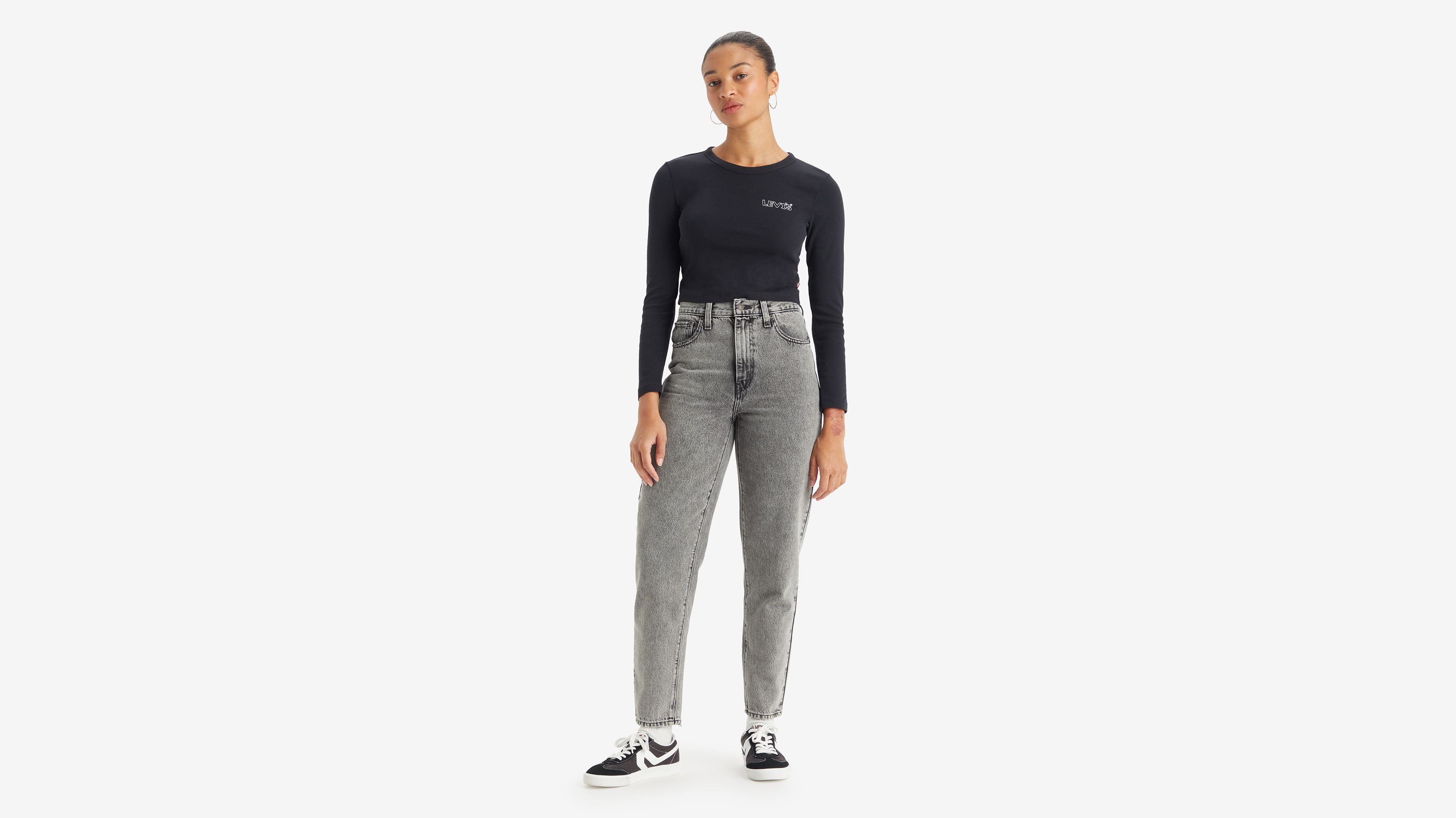 High-waisted Mom Jeans - Schwarz | Levi