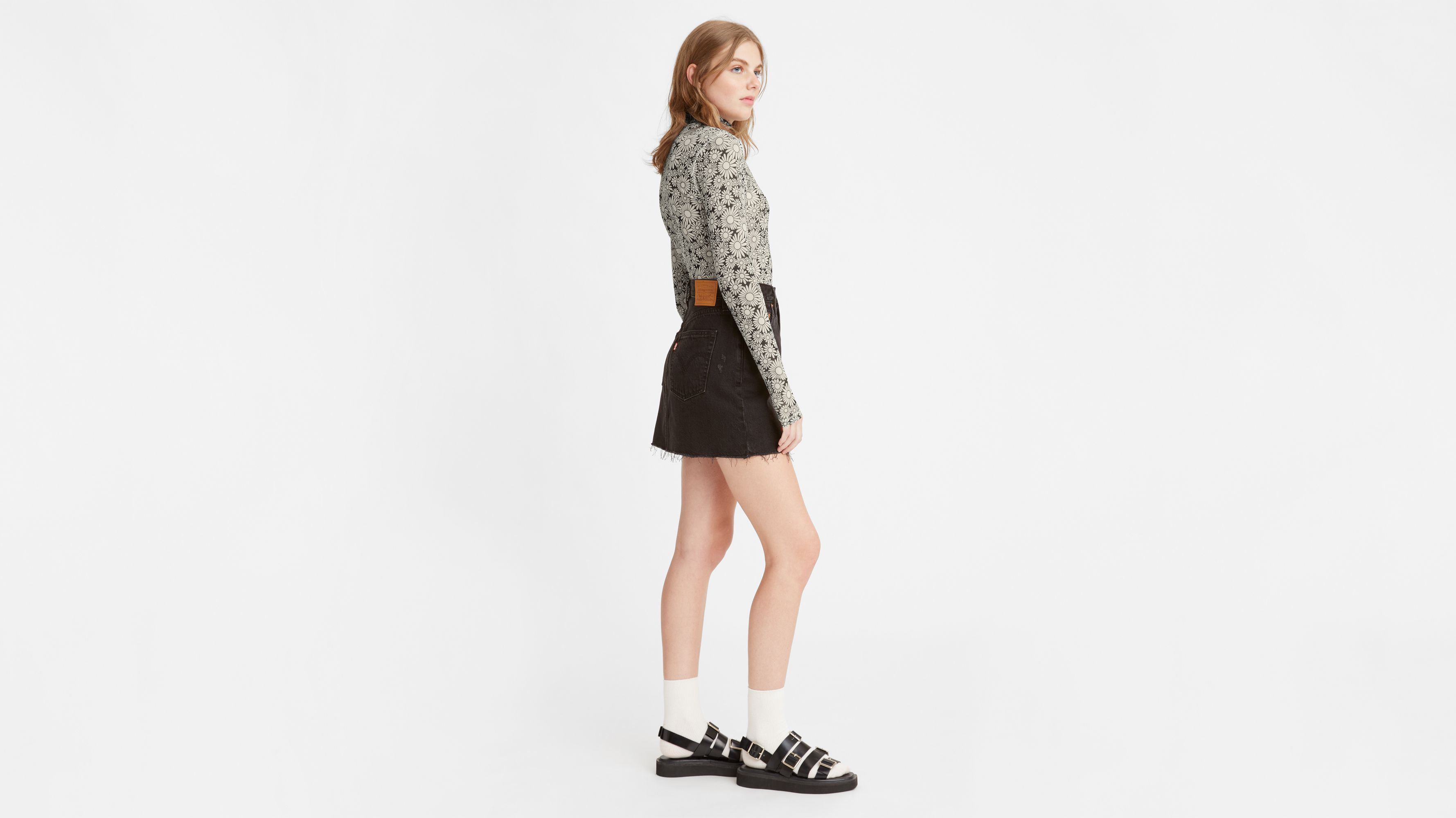 Levis black best sale denim skirt