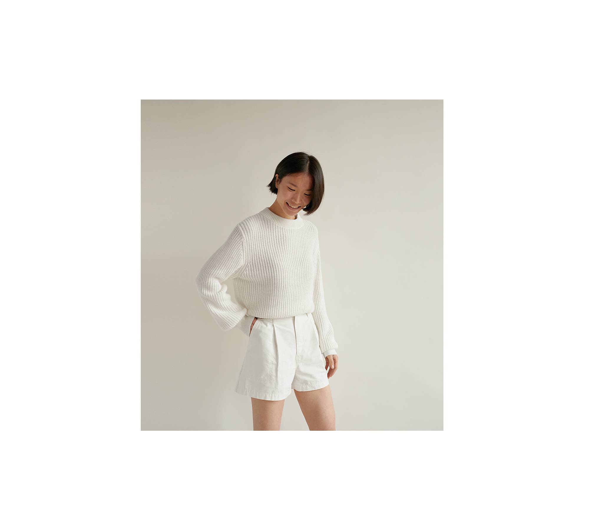Pleated Utility Women's Shorts - White | Levi's® US