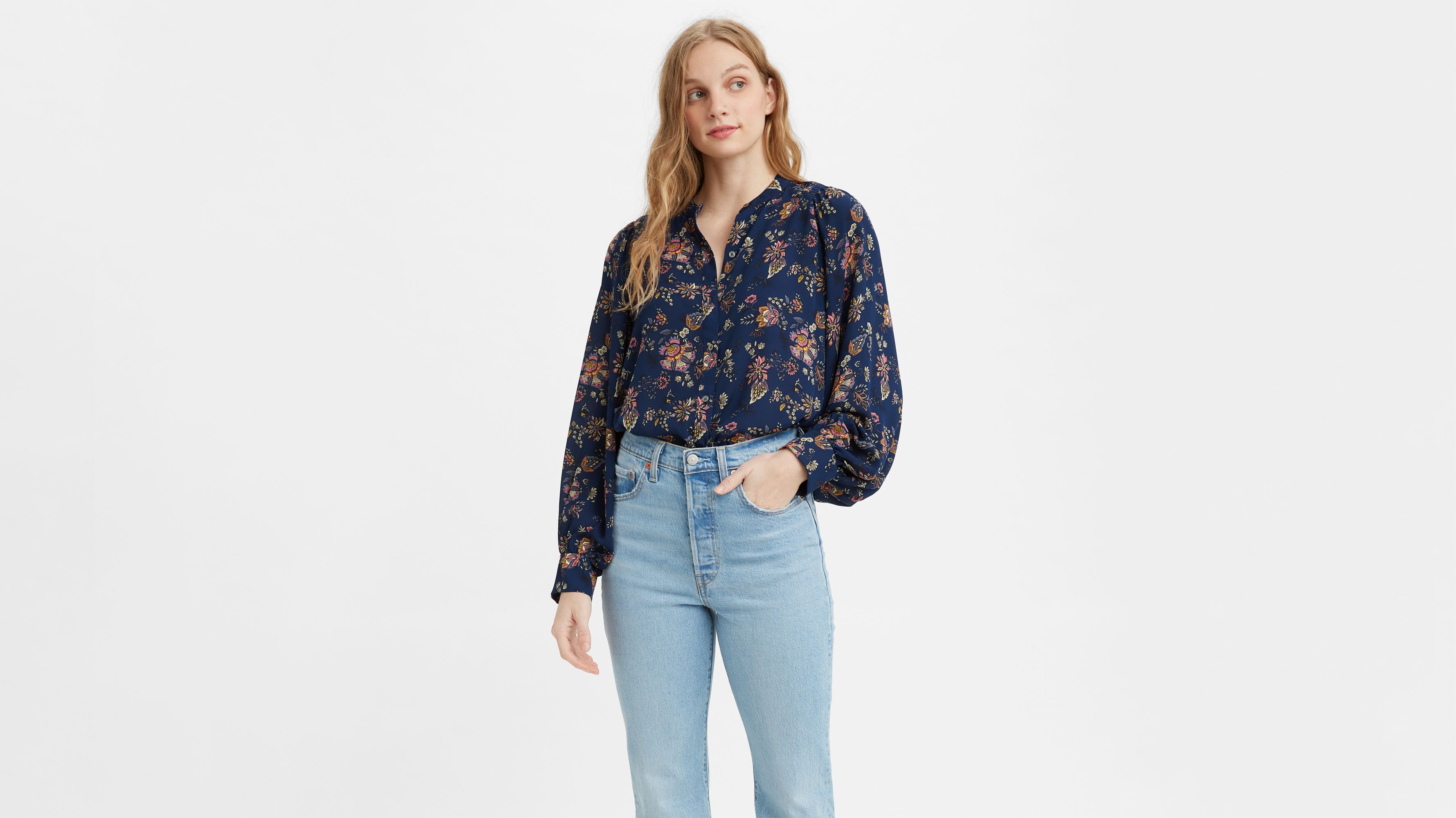 levi's puff sleeve top