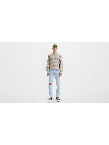 리바이스 Levi 512 Slim Taper Fit Mens Jeans,Lean Into It - Light Wash - Stretch