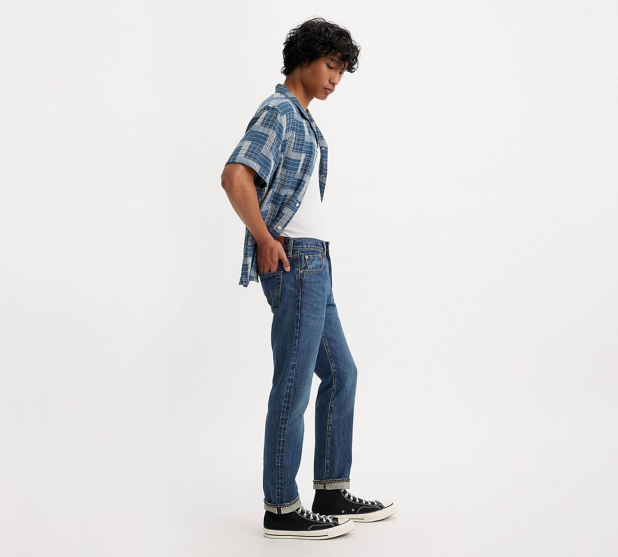 501® Slim Taper Fit Selvedge Men\'s Jeans - Dark Wash | Levi\'s® US