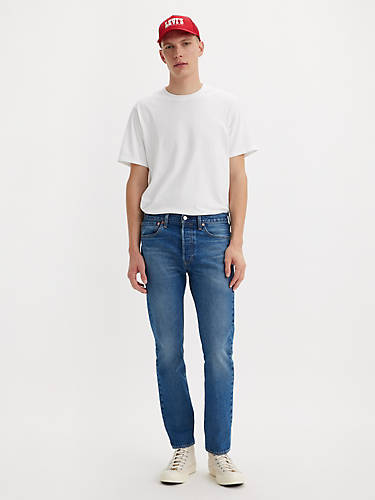 리바이스 Levi 501 Slim Taper Fit Mens Jeans,Ghostride - Dark Wash - Non-Stretch