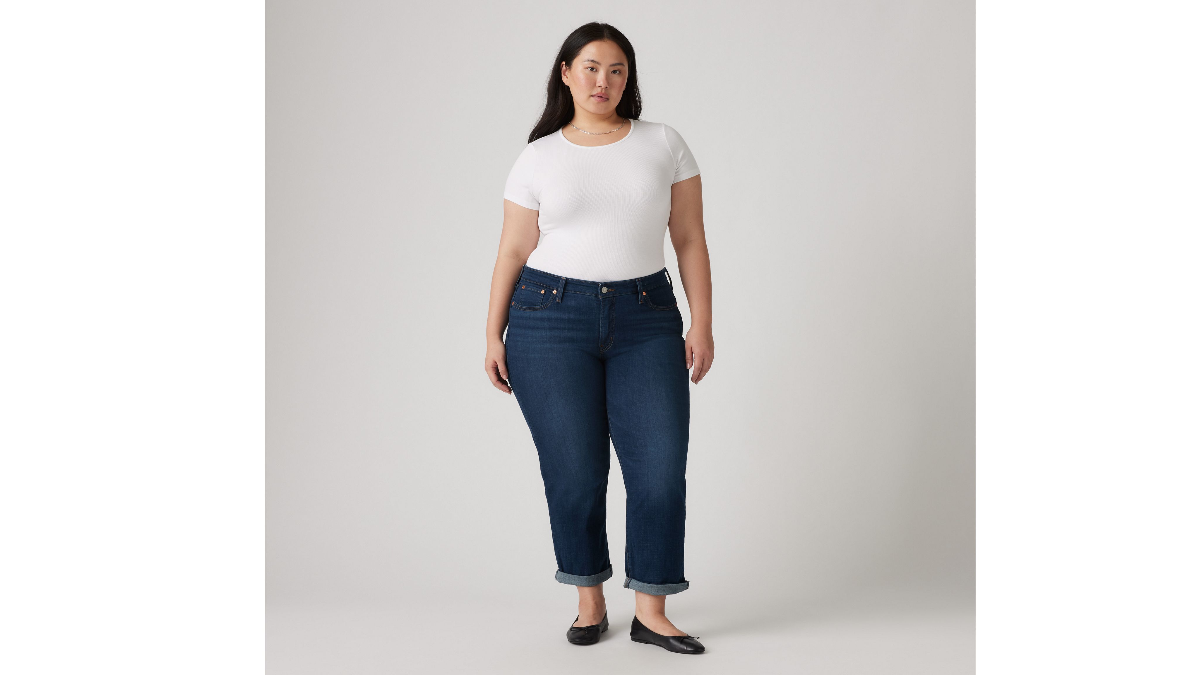 Plus Size Ripped Boyfriend Jeans - Medium Wash (14-24)