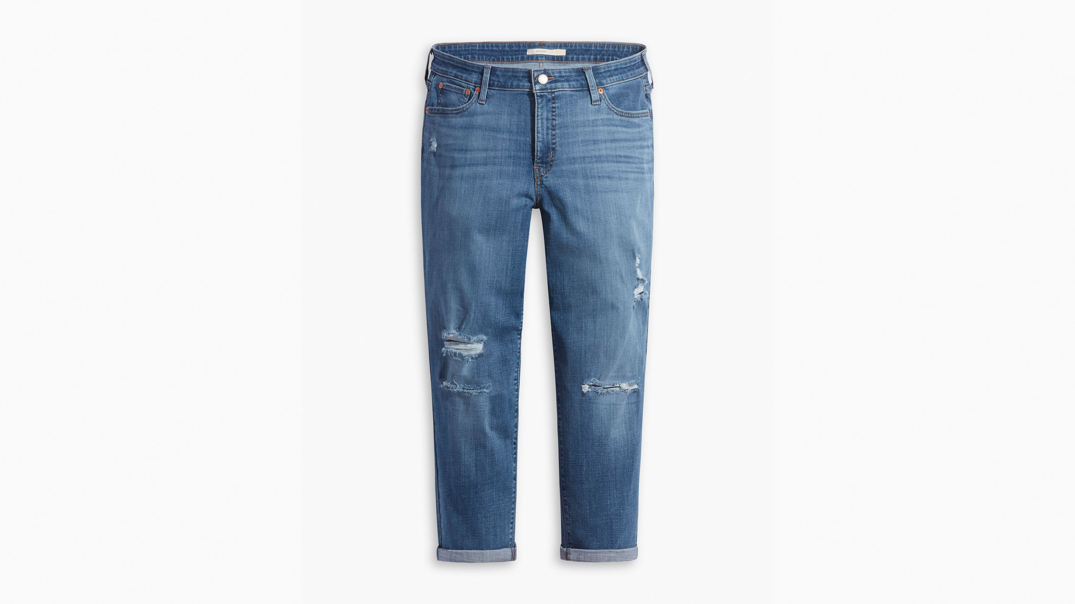 Levi's Plus Boyfriend Jeans In Lapis Breakdown