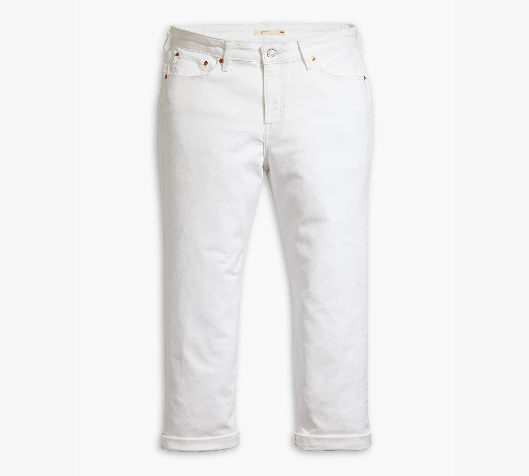 Boyfriend Mid Rise Women's Jeans (plus Size) - White | Levi's® US