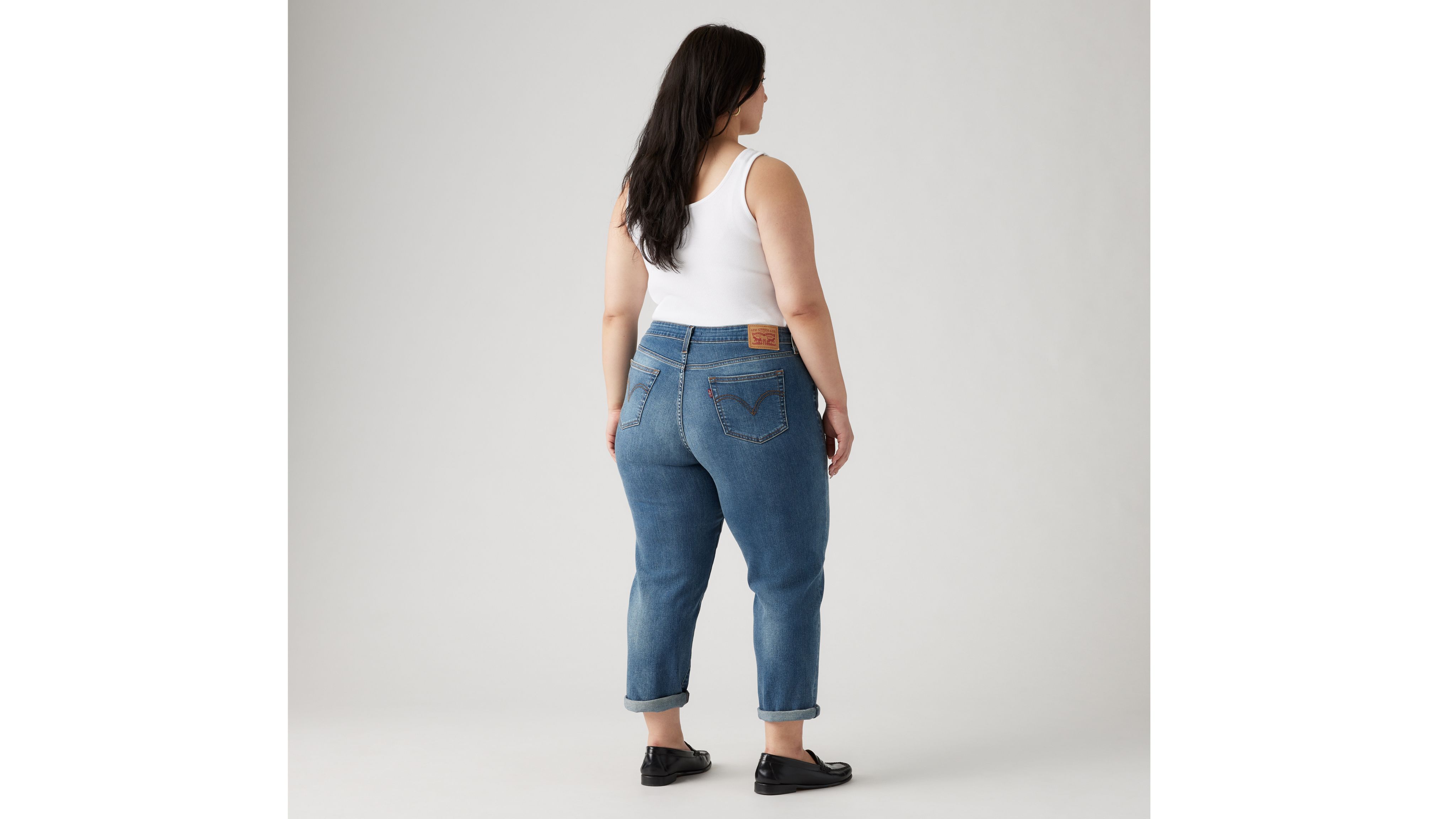 Boyfriend Mid Rise Women's Jeans (Plus Size