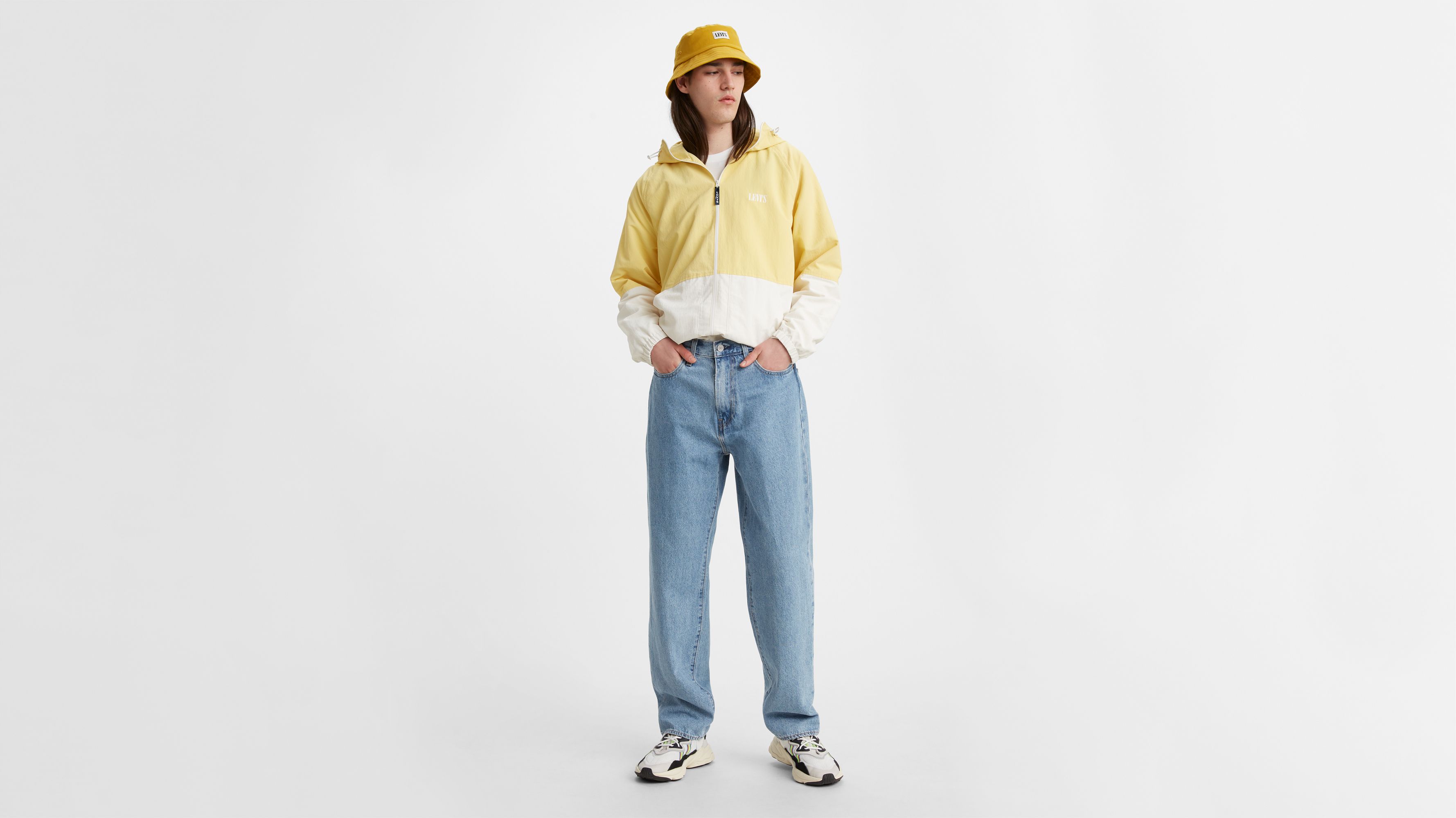 mens yellow levi jeans