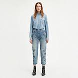 Embroidered Barrel Women's Jeans 2
