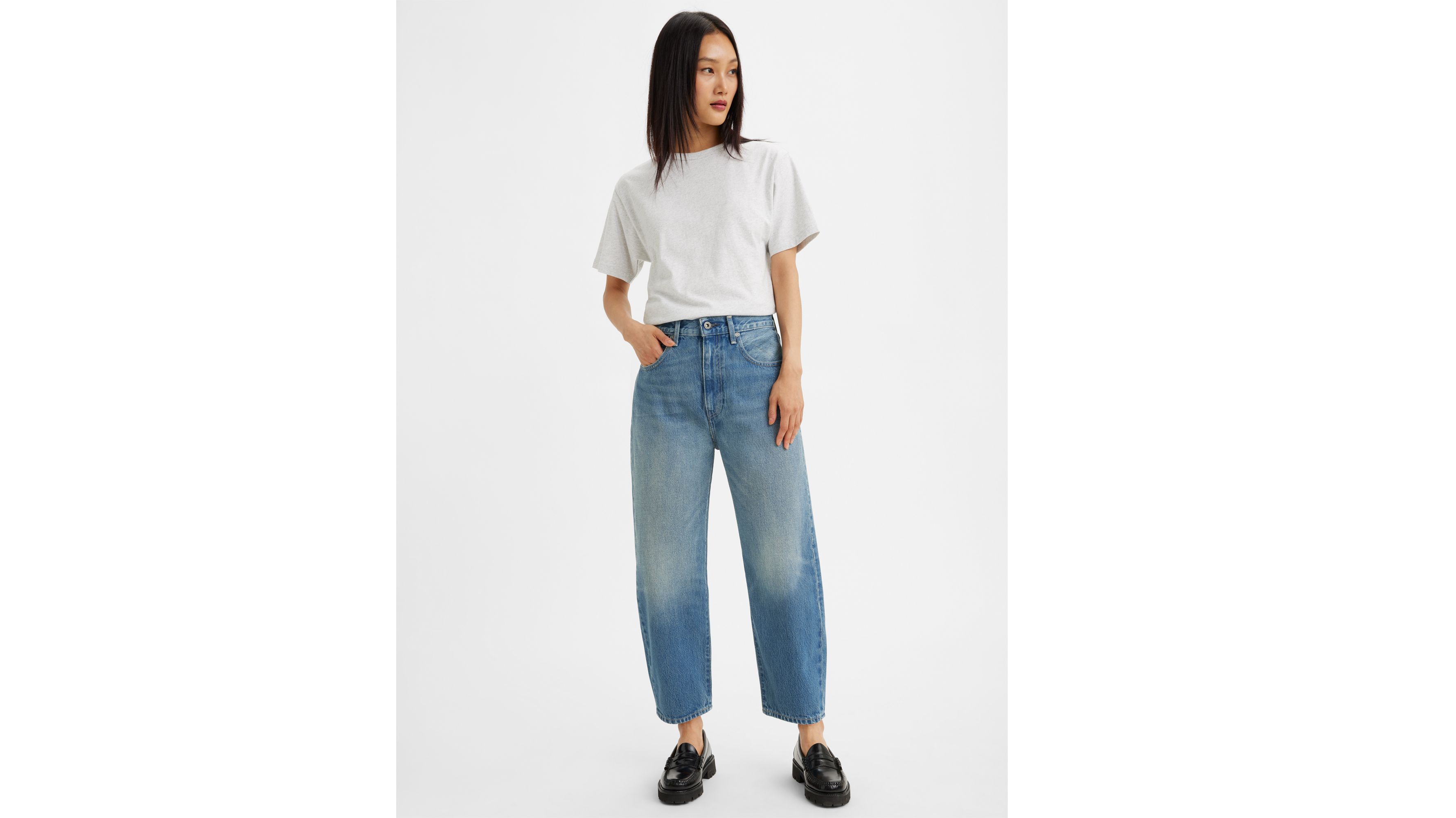 Arriba 72+ imagen levi’s barrel crop jeans