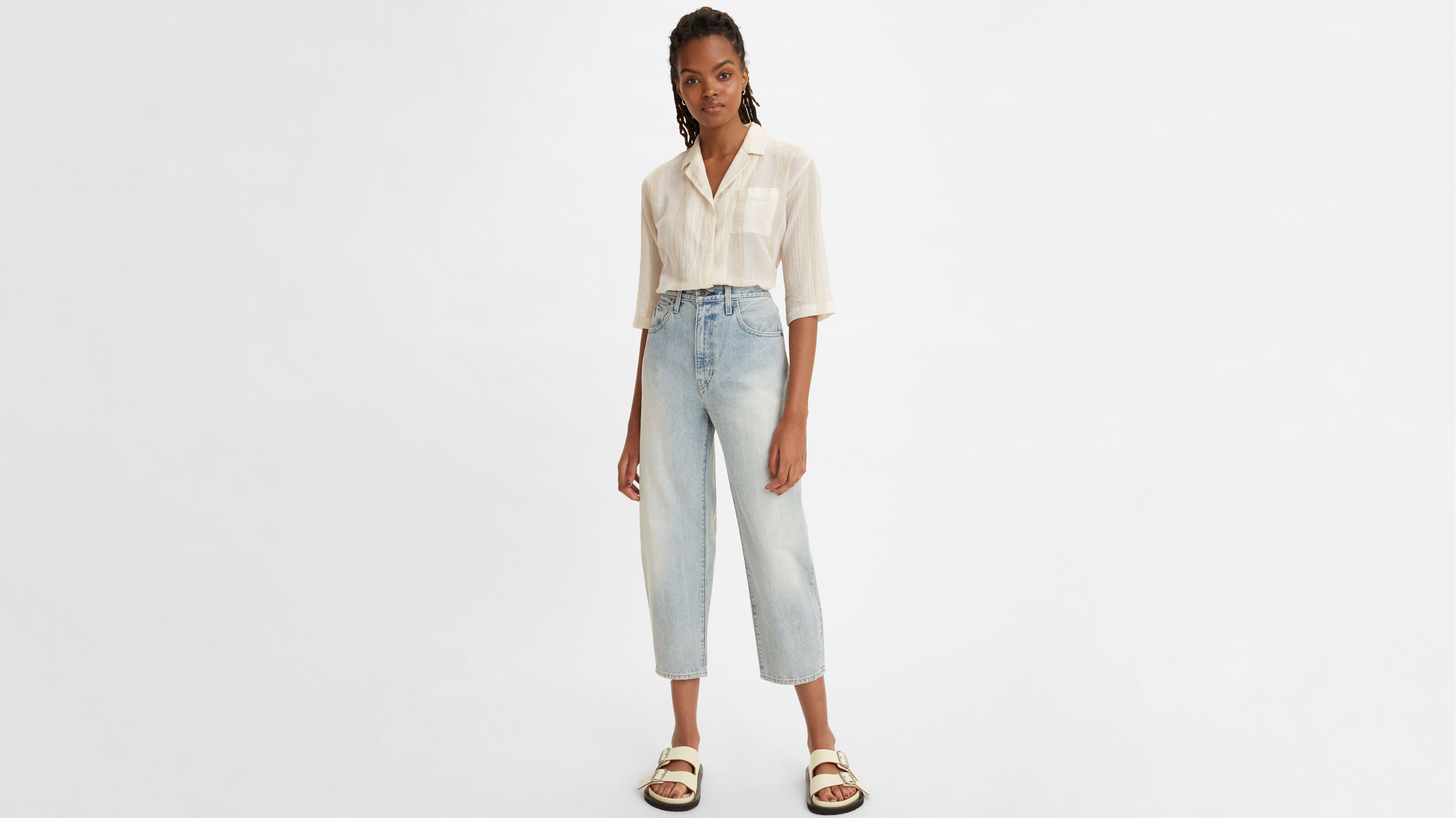 levi's white wide leg jeans