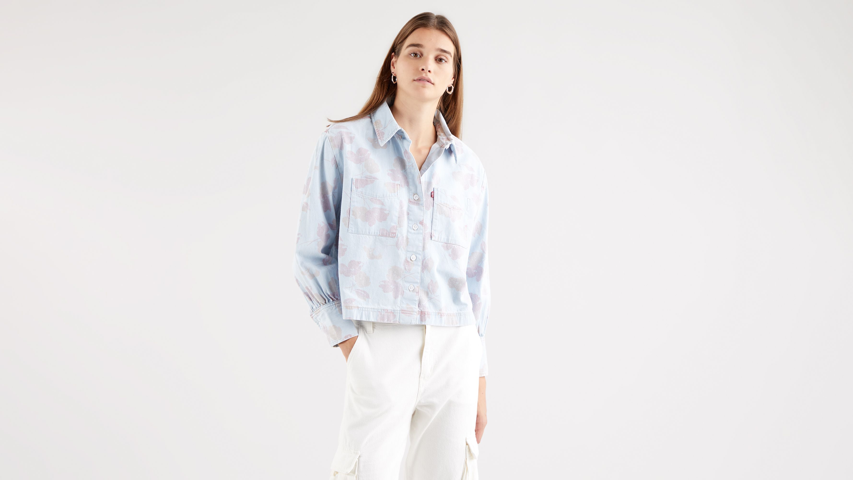 levi's zoey pleat utility shirt