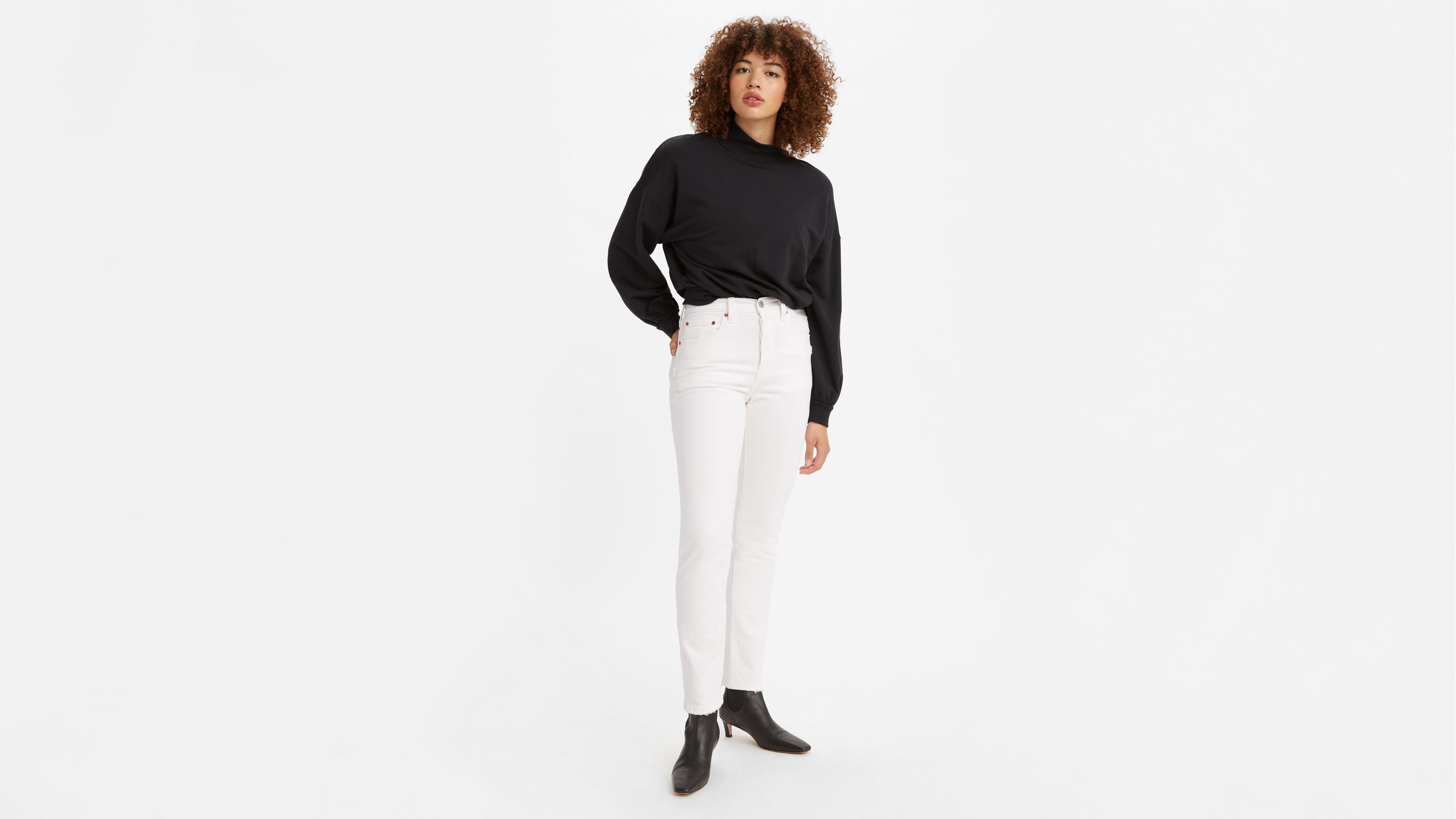 Actualizar 58+ imagen white levi jeans women’s