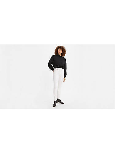 리바이스 Levi 501 Skinny Womens Jeans,Cloud Over - White