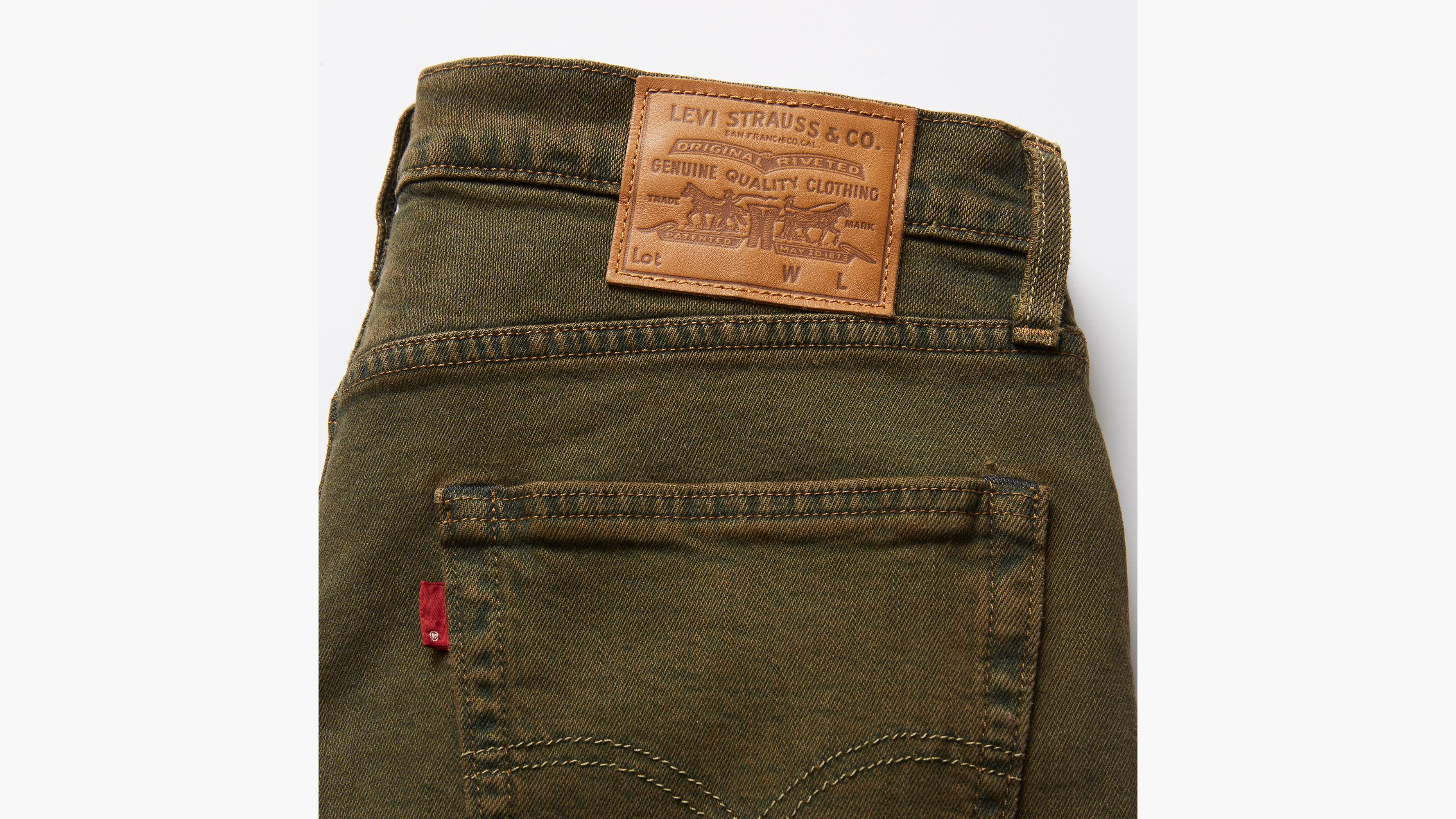 Olive green levi clearance 501 jeans